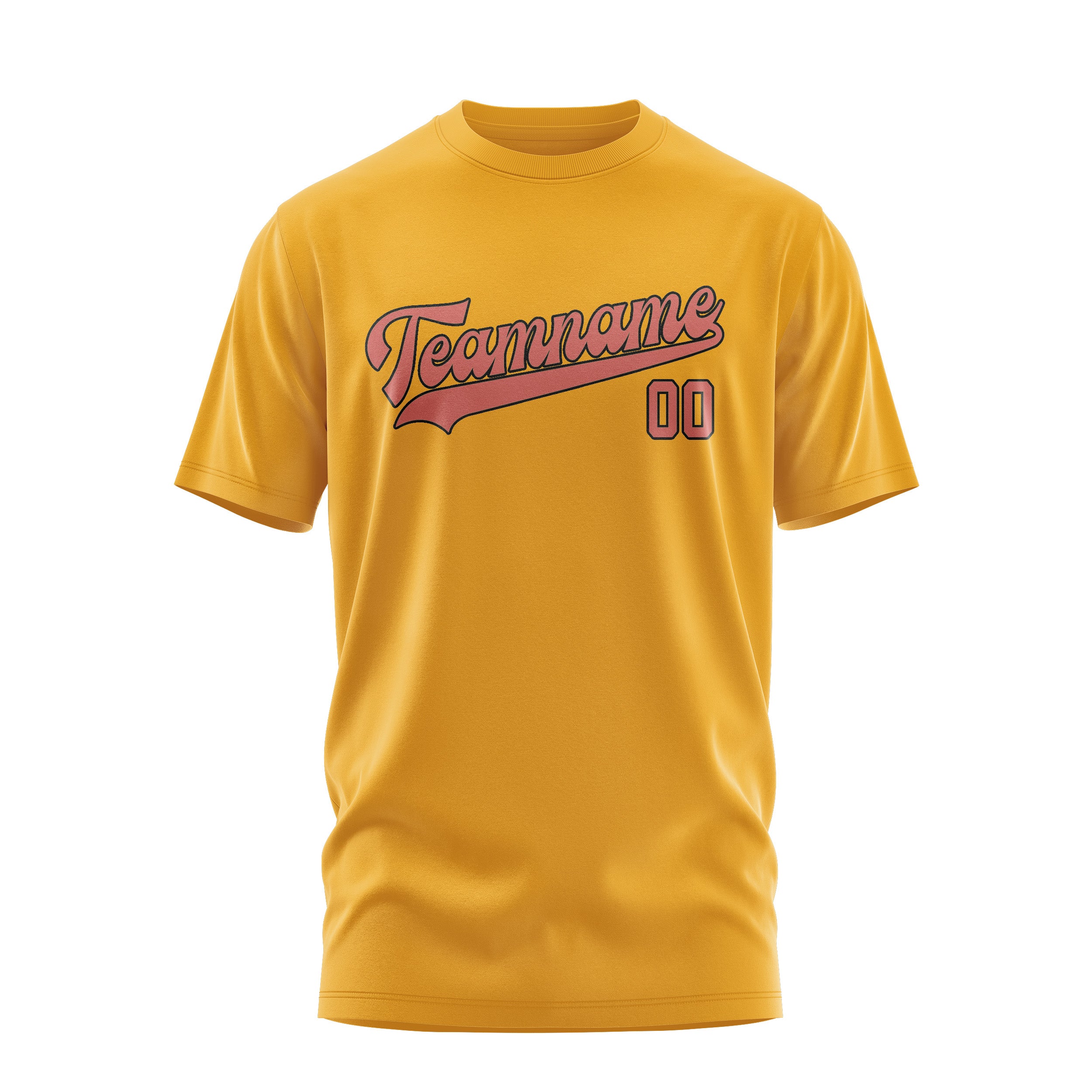 Maßgeschneidertes Gelb Kupferrose T-Shirt