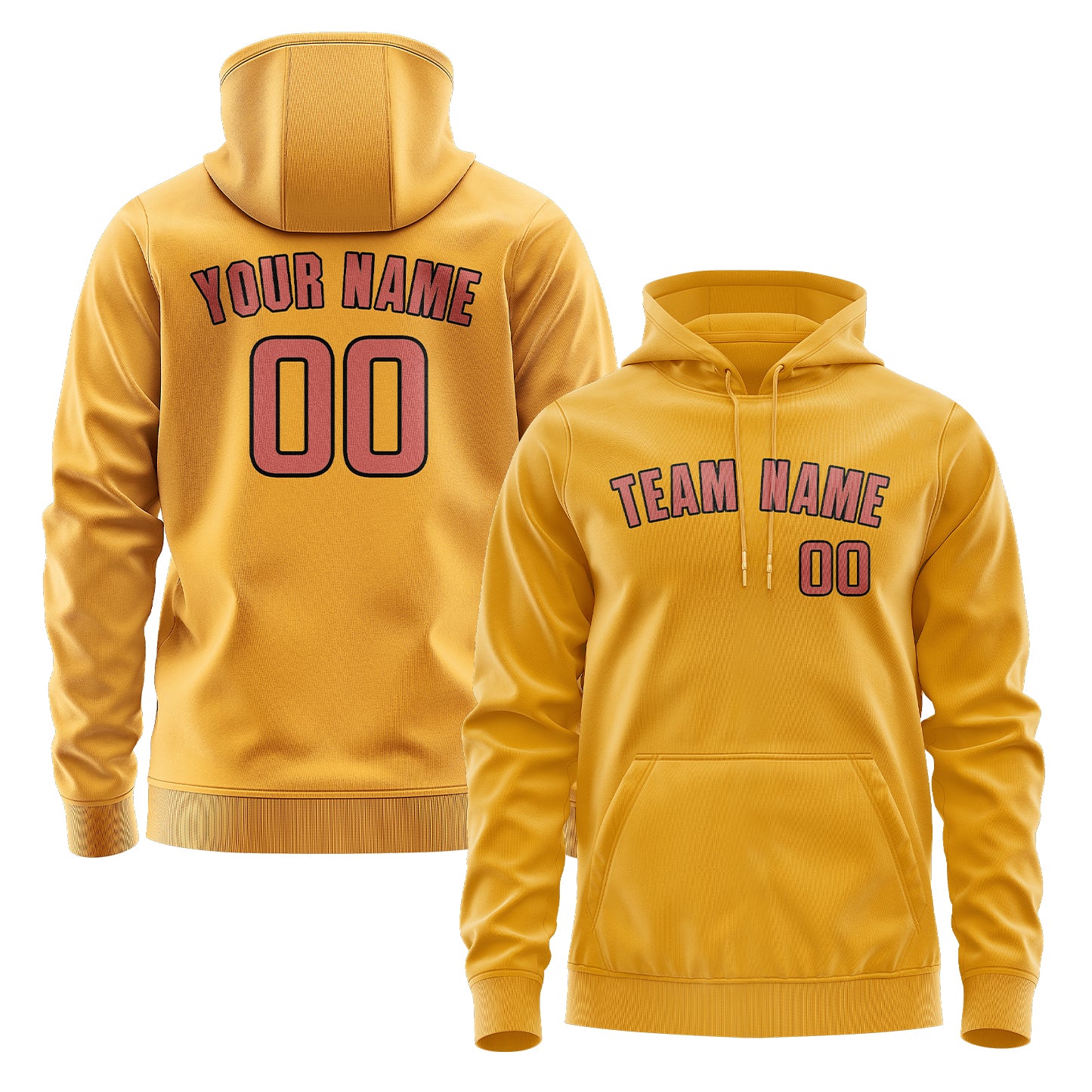 Maßgeschneidertes Gelb Kupferrose Hoodie