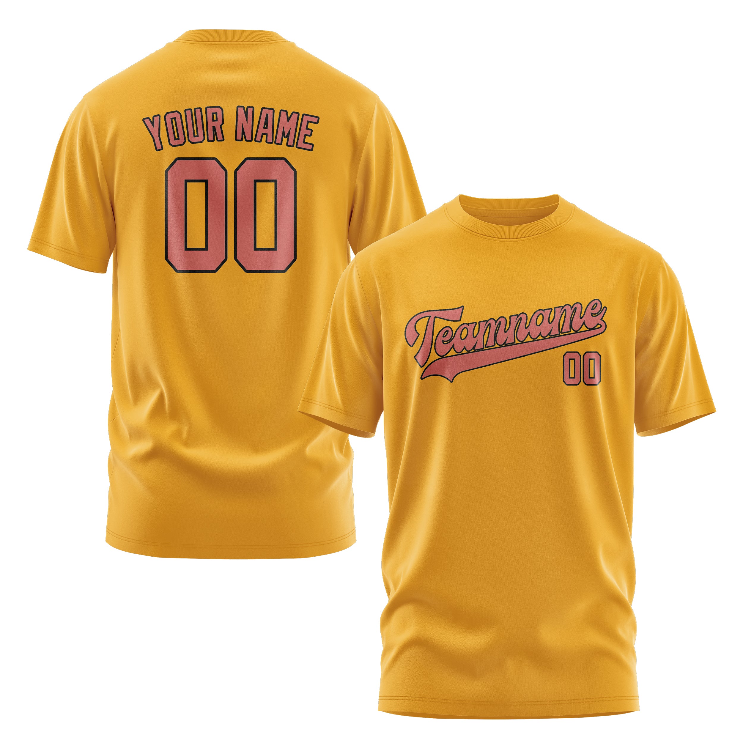 Maßgeschneidertes Gelb Kupferrose T-Shirt