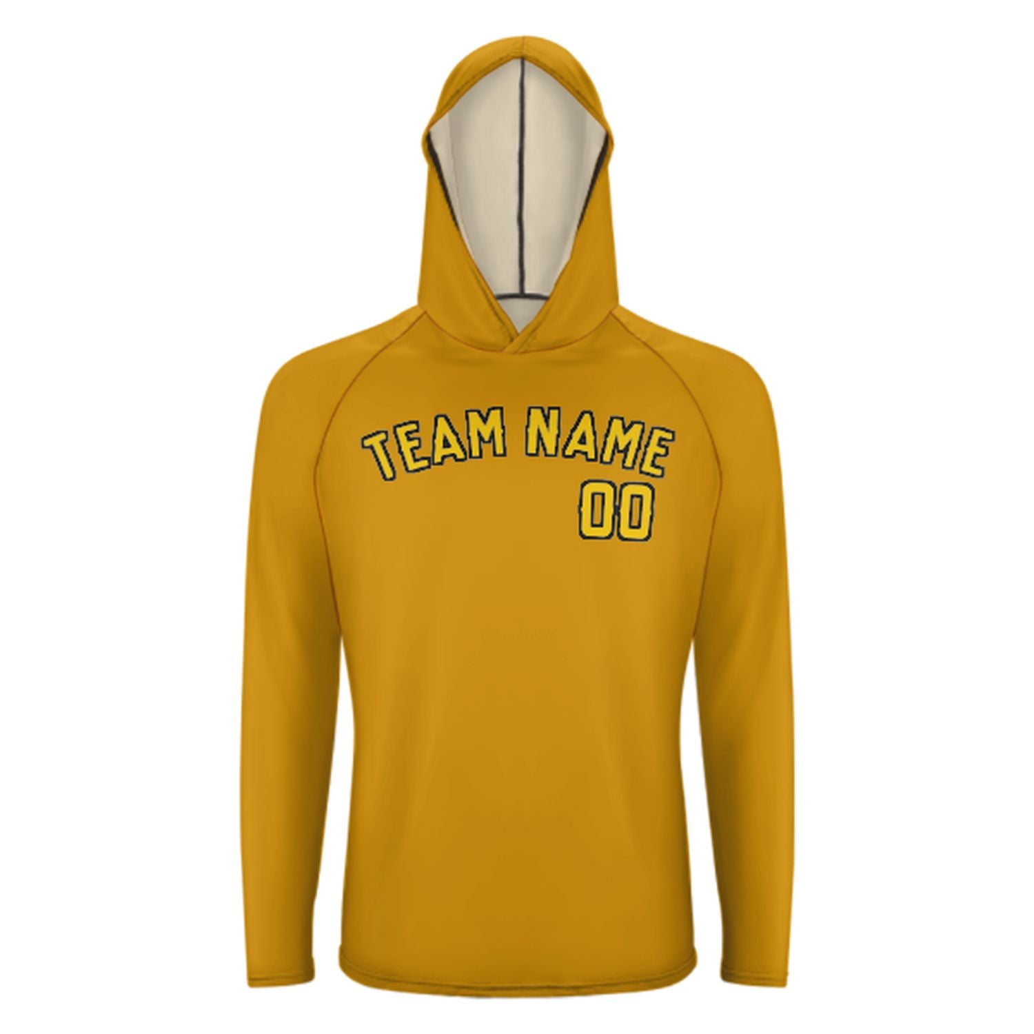 Na míru na míru žluté zlaté UV-hoodie