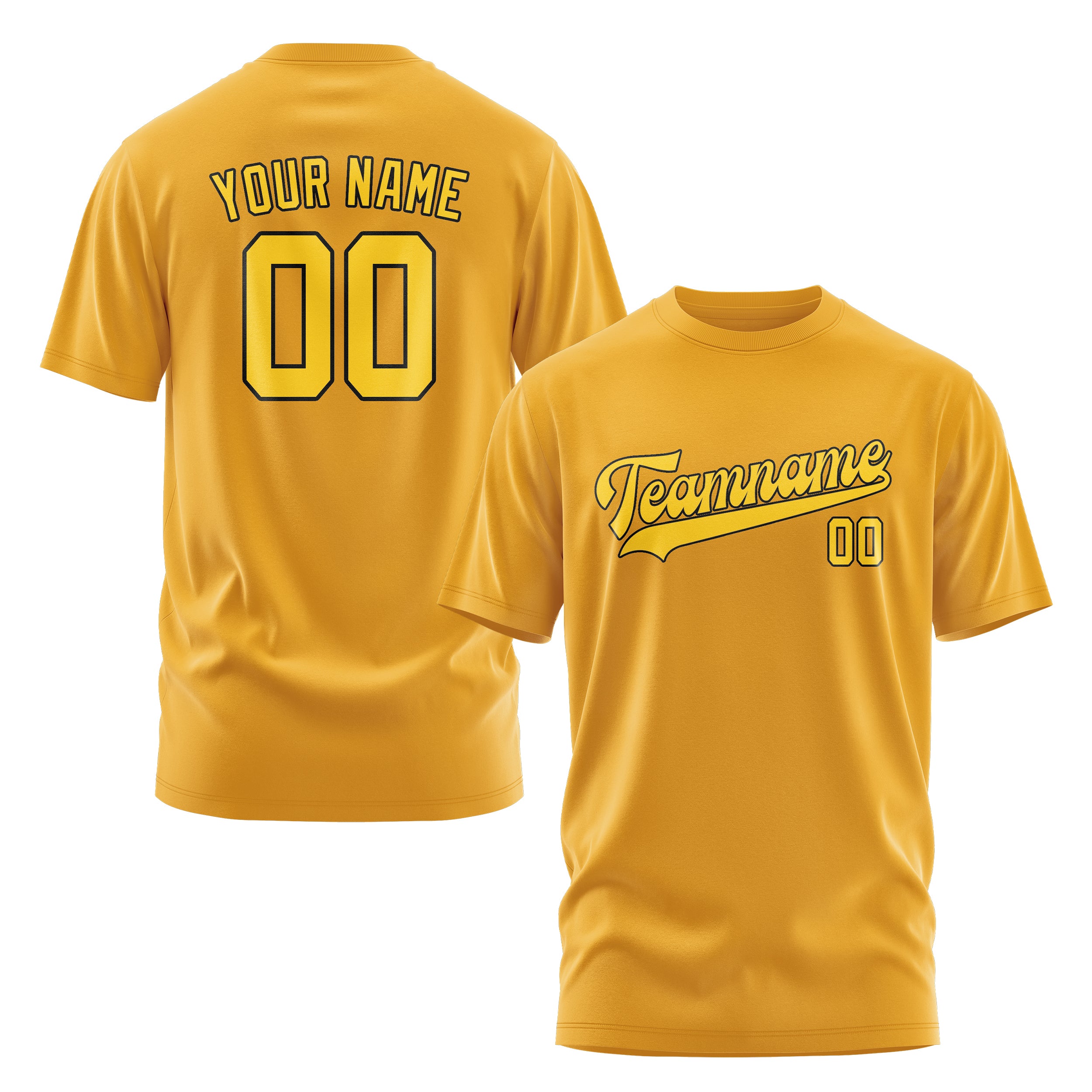 Maßgeschneidertes Gelb Gold T-Shirt