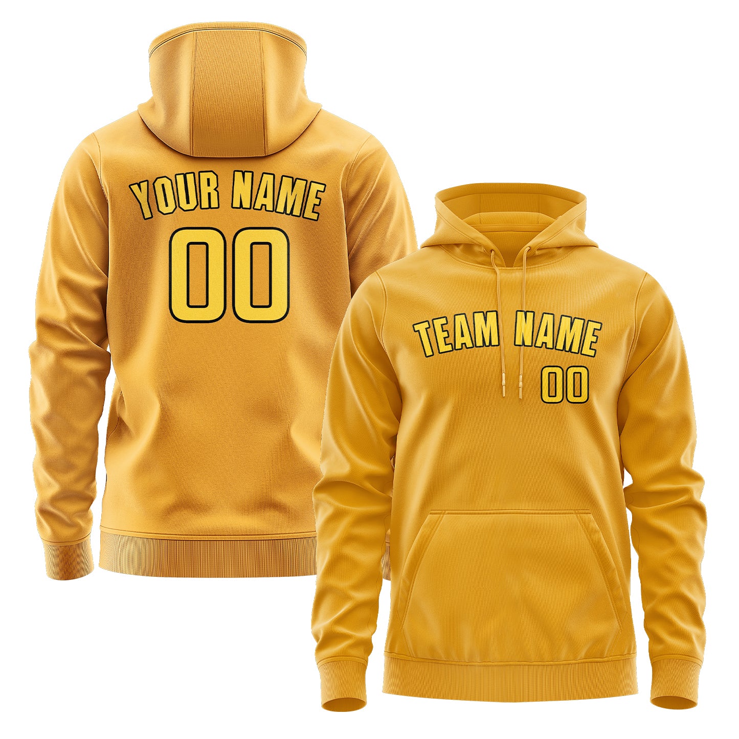 Maßgeschneidertes Gelb Gold Hoodie