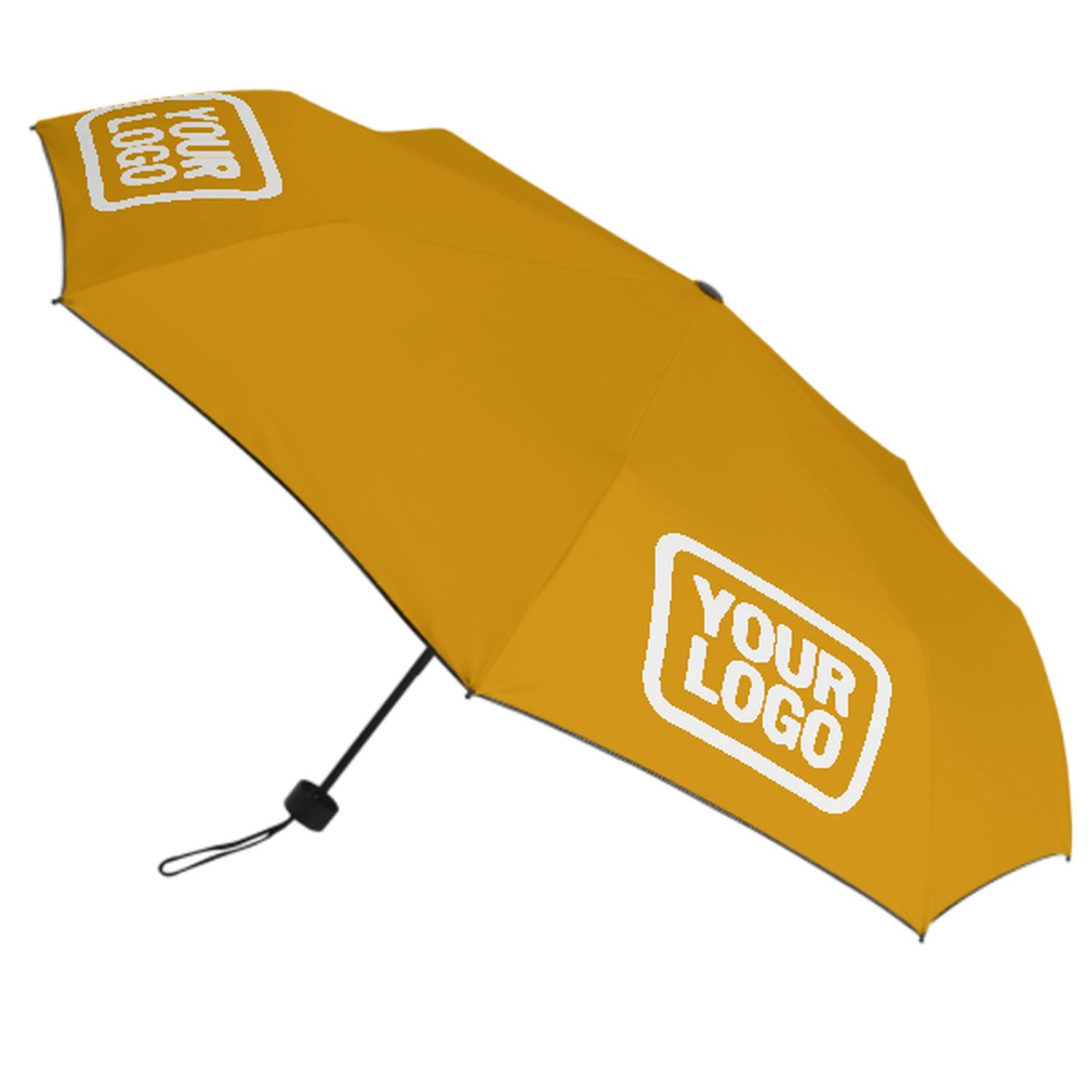 Maßgeschneidertes Gelb Weiß Automatik-Regenschirm