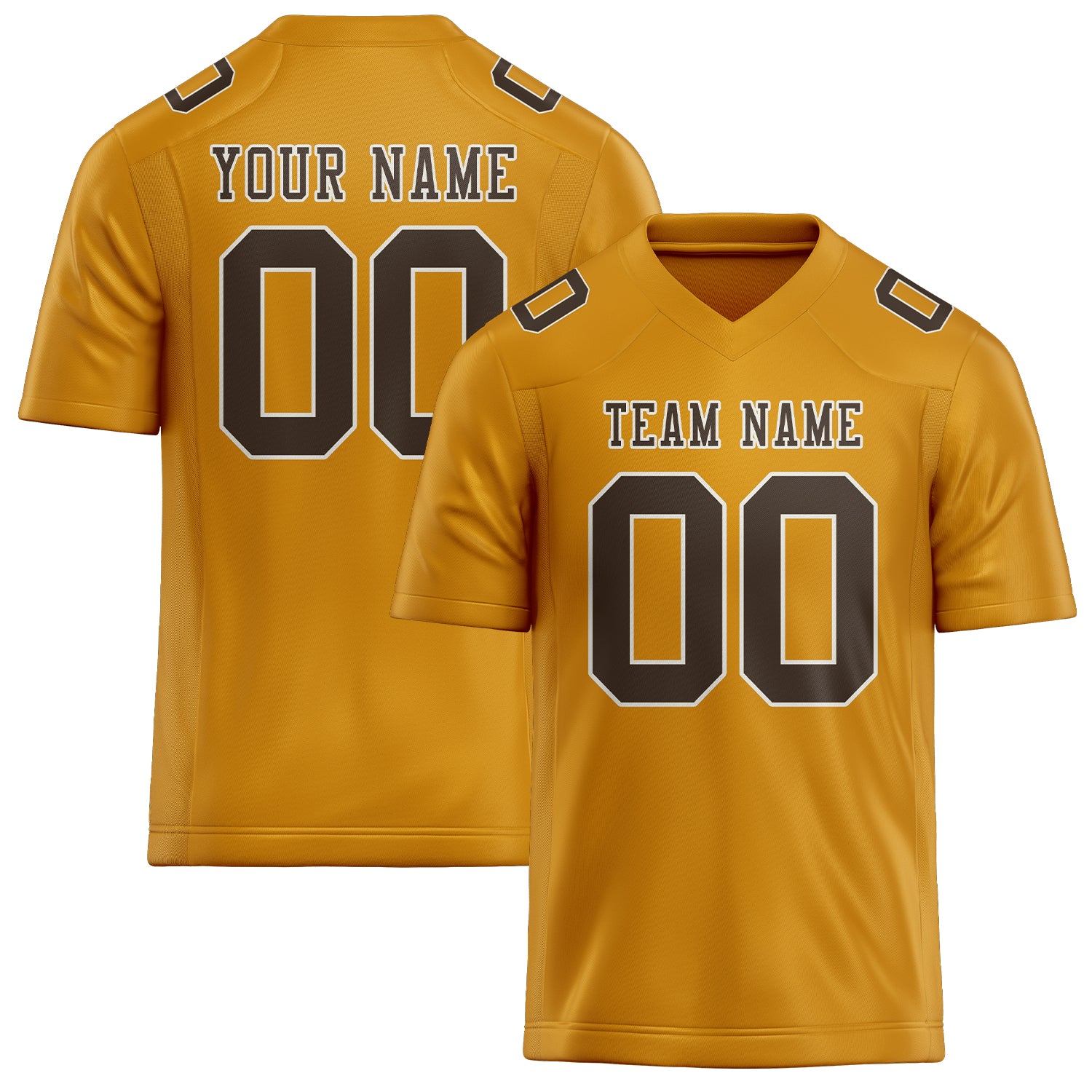 Maßgeschneidertes Professionelles Gelb Braun Rugbytrikot