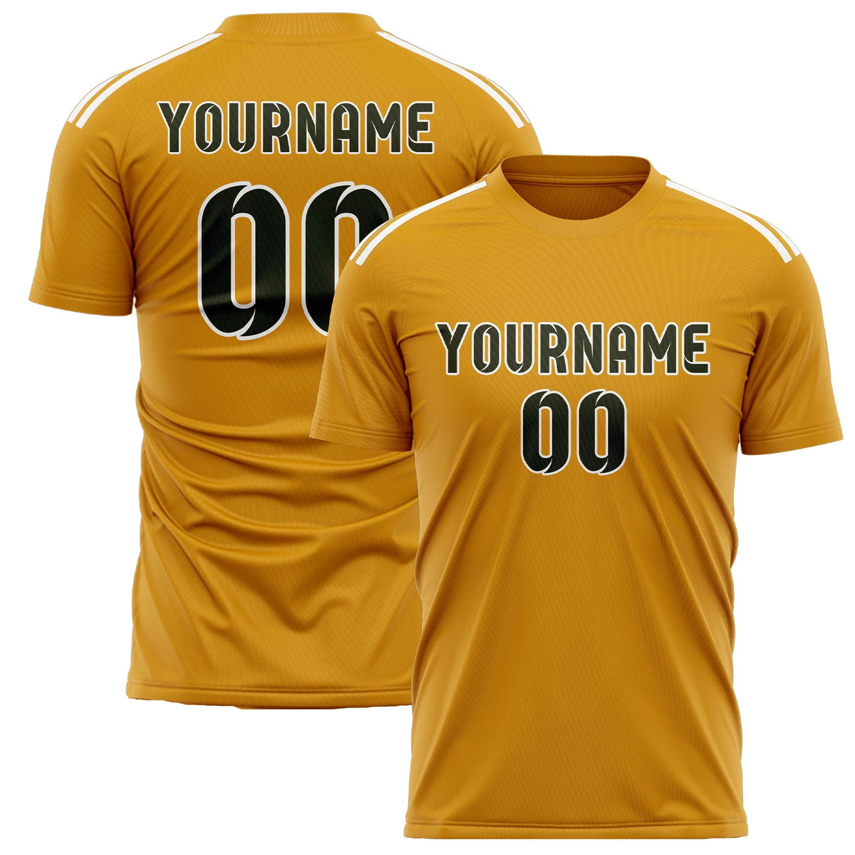 Benutzerdefiniertes Professionelles Gelb Dunkles Oliv Fußballtrikot