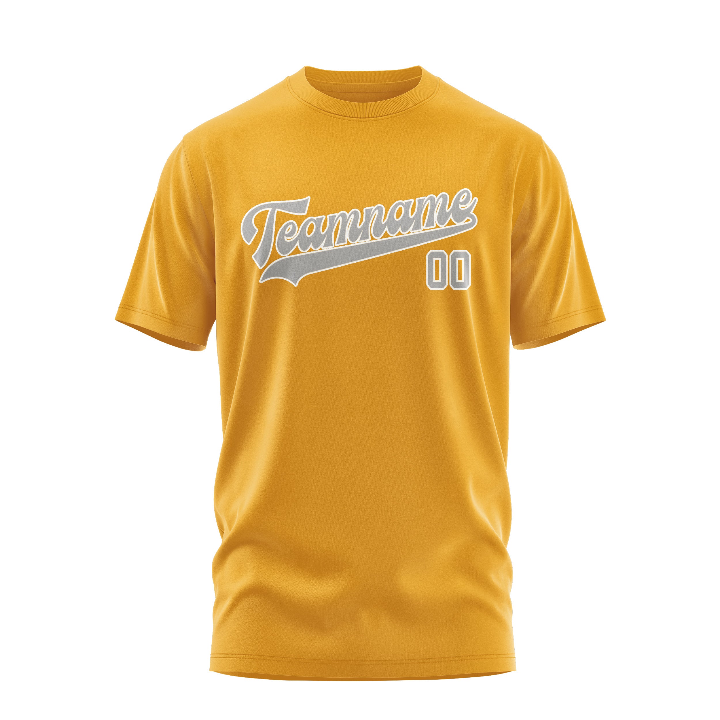 Maßgeschneidertes Gelb Grau T-Shirt