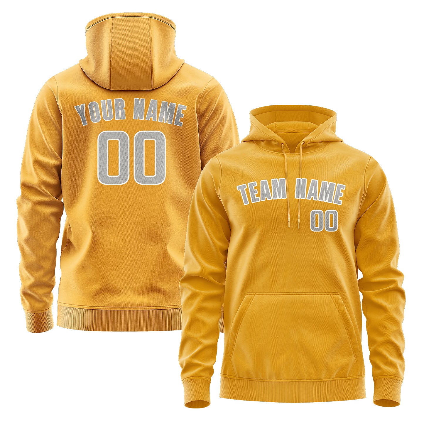 Maßgeschneidertes Gelb Grau Hoodie