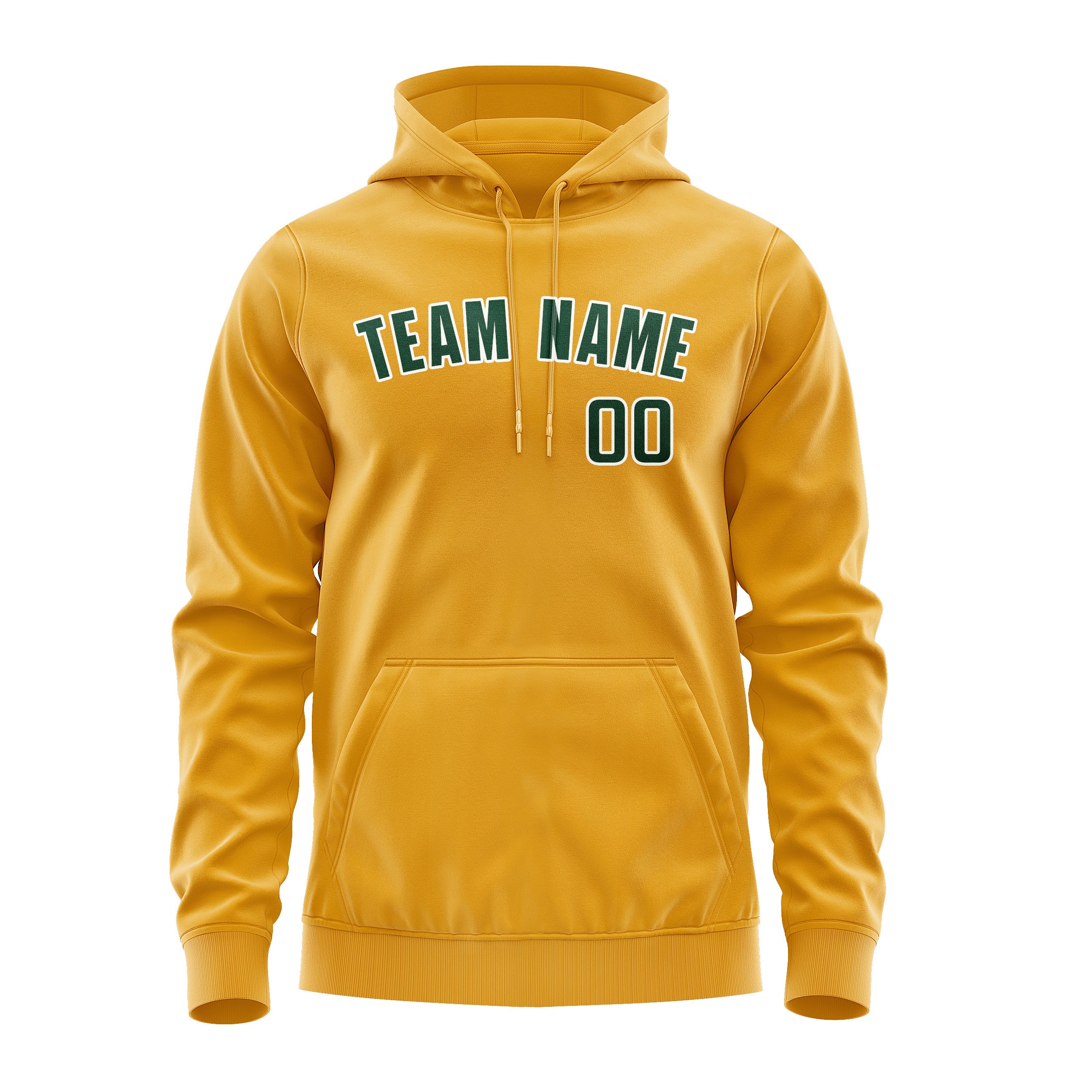 Maßgeschneidertes Gelb Moosgrün Hoodie