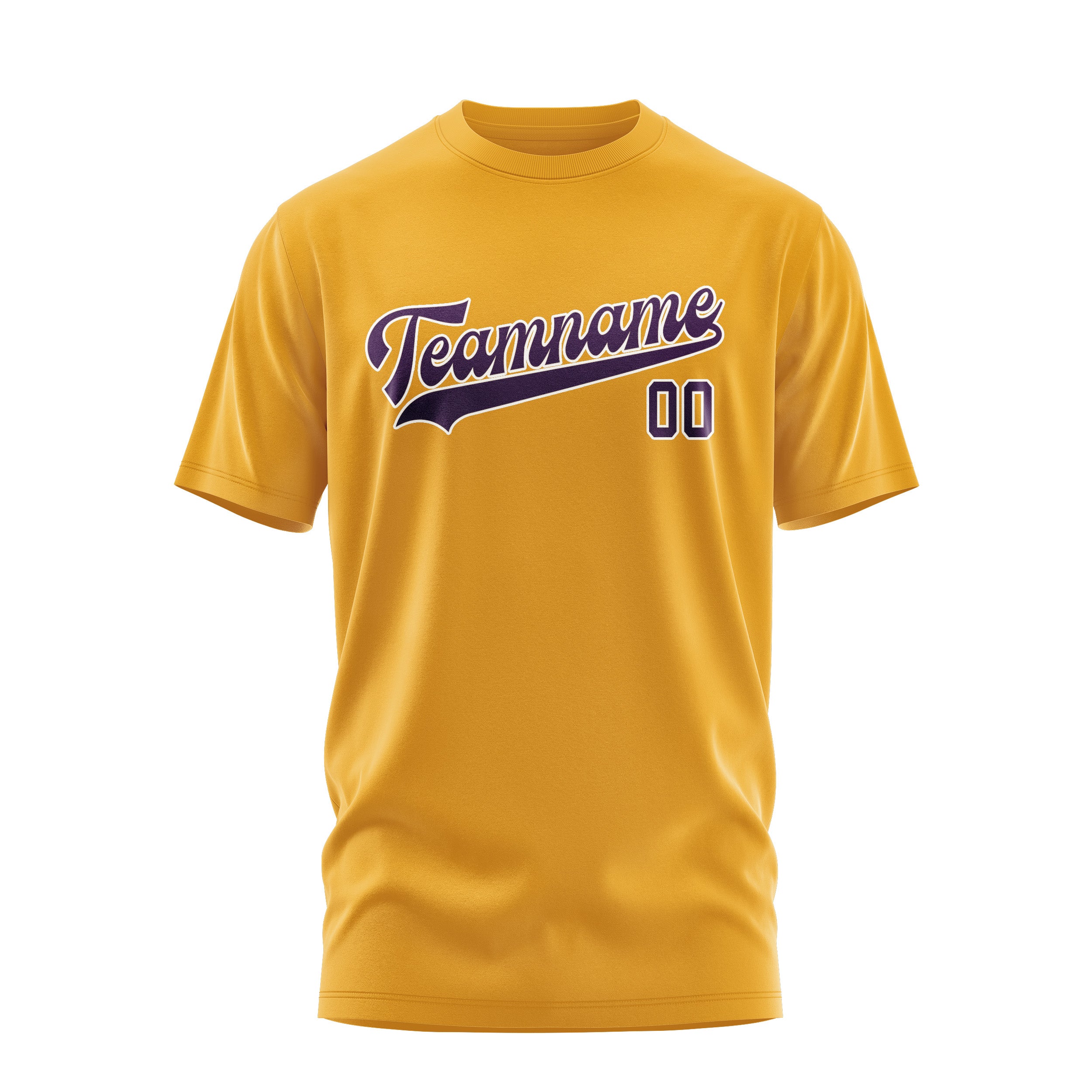 Maßgeschneidertes Gelb Lila T-Shirt