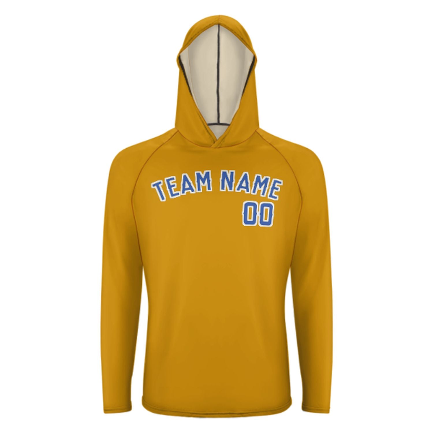 Na míru na míru žlutá obloha modrá UV-hoodie
