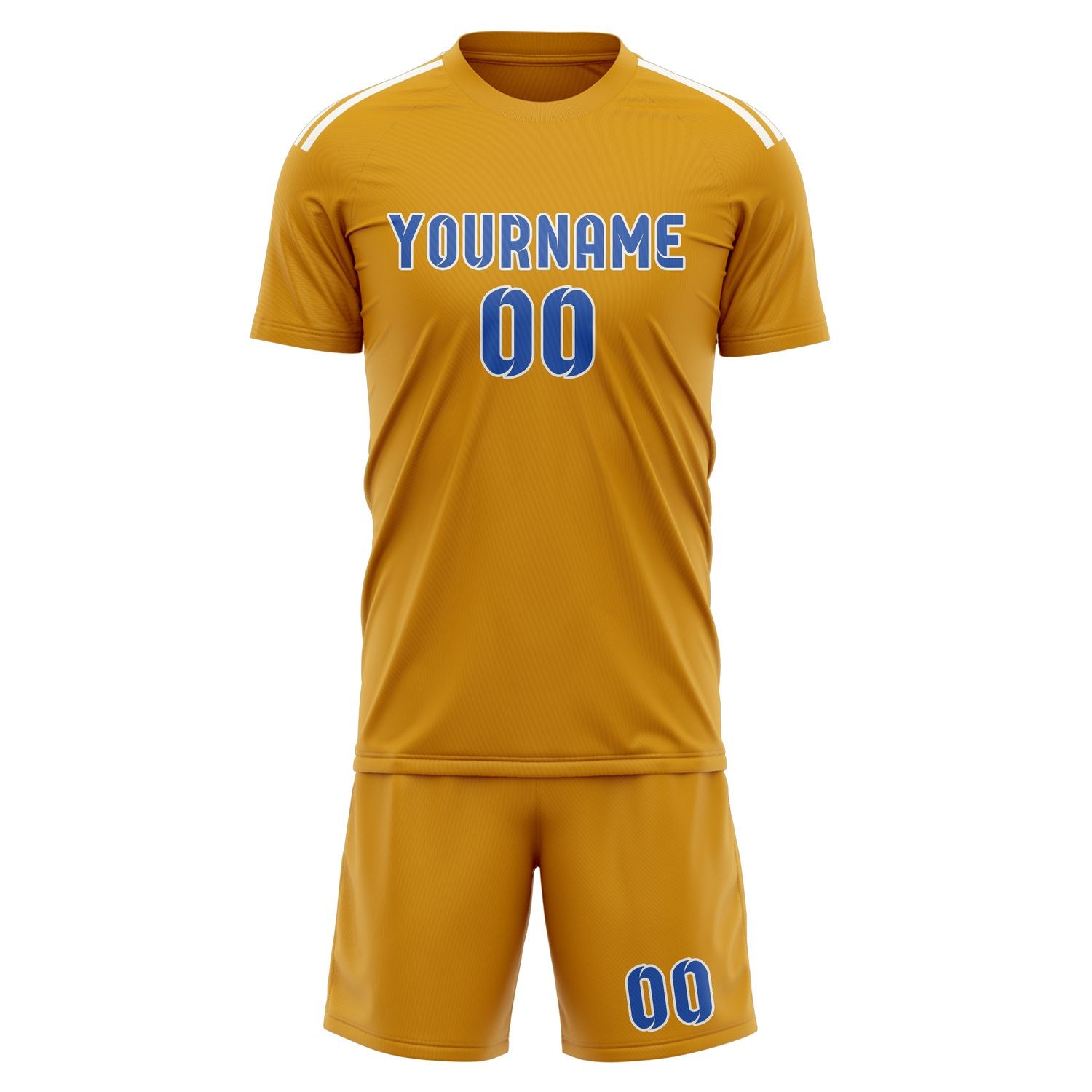 Maßgeschneidertes Professionelles Gelb Himmelblau Fußballtrikot-Set