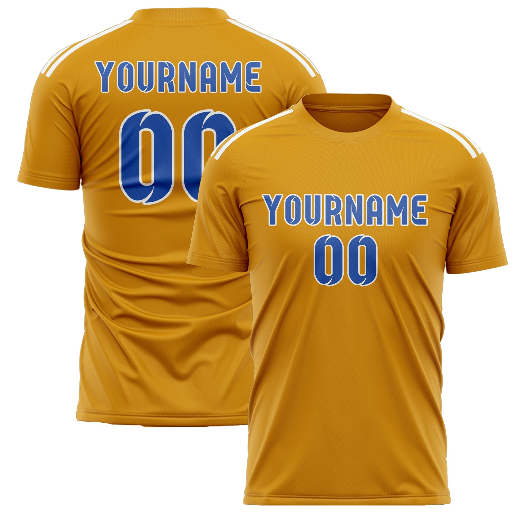 Benutzerdefiniertes Professionelles Gelb Himmelblau Fußballtrikot