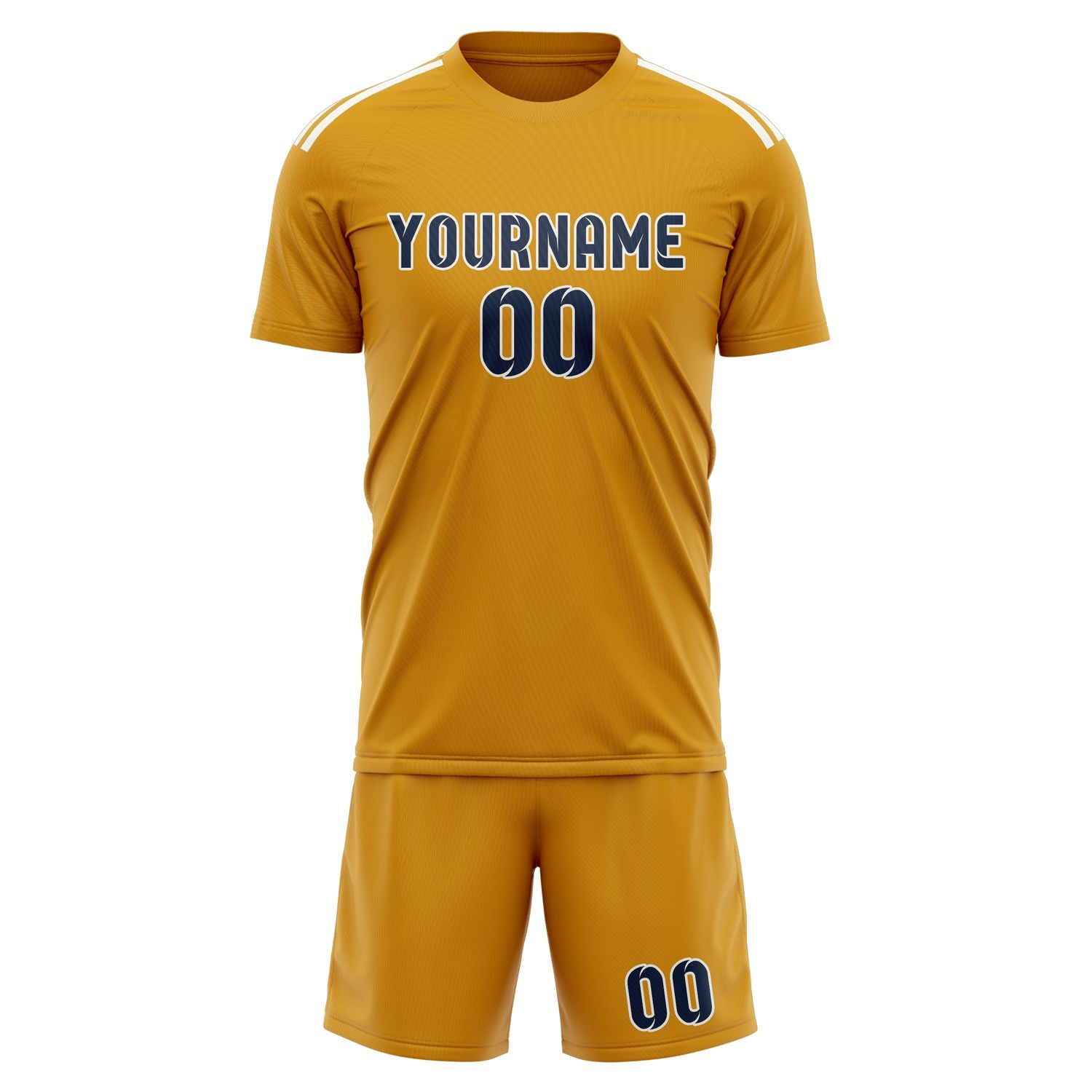 Maßgeschneidertes Professionelles Gelb Marineblau Fußballtrikot-Set