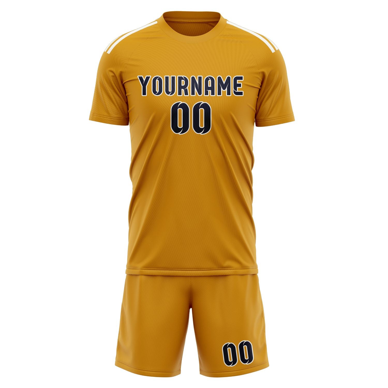 Maßgeschneidertes Professionelles Gelb Stahlblau Fußballtrikot-Set