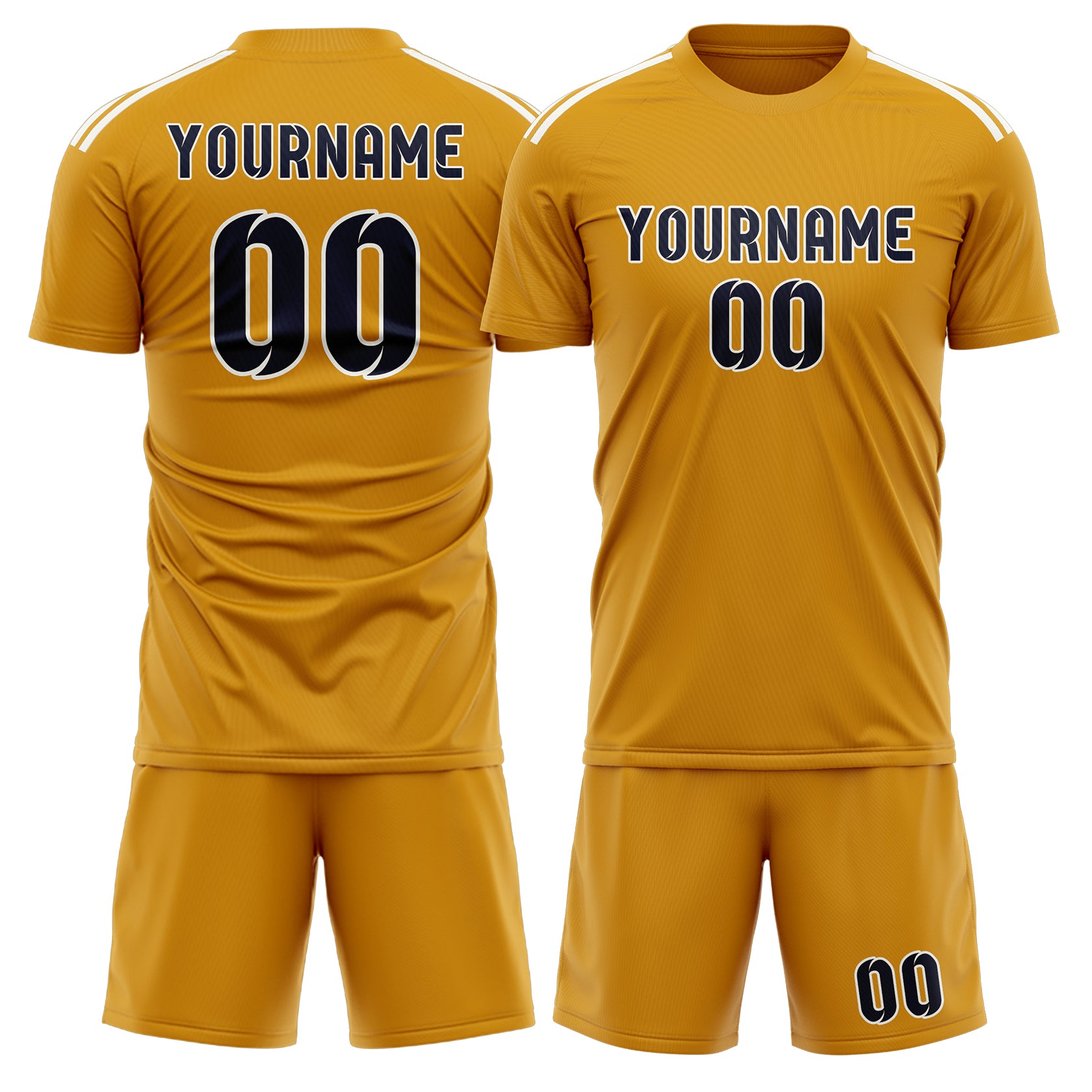 Maßgeschneidertes Professionelles Gelb Stahlblau Fußballtrikot-Set