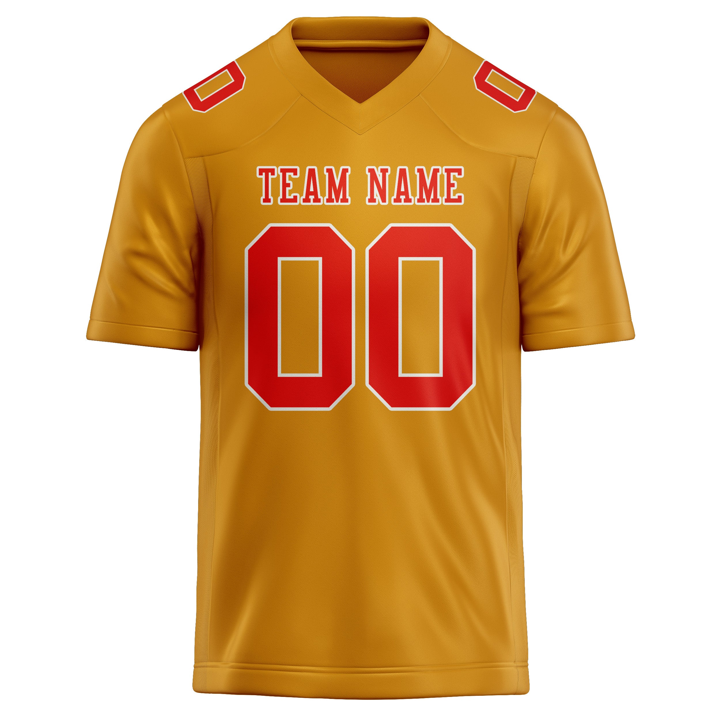 Maßgeschneidertes Professionelles Gelb Orangerot Rugbytrikot