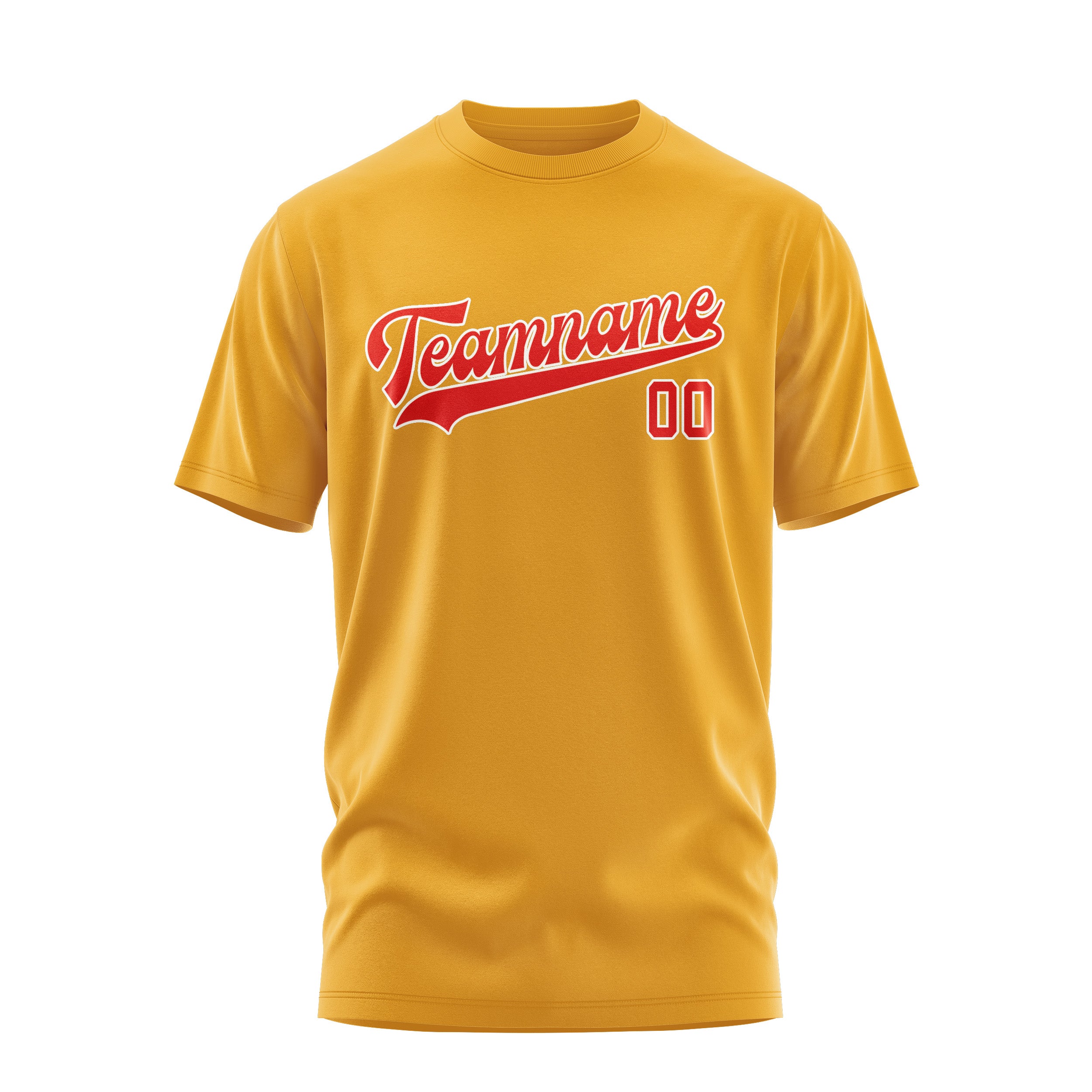 Maßgeschneidertes Gelb Orangerot T-Shirt