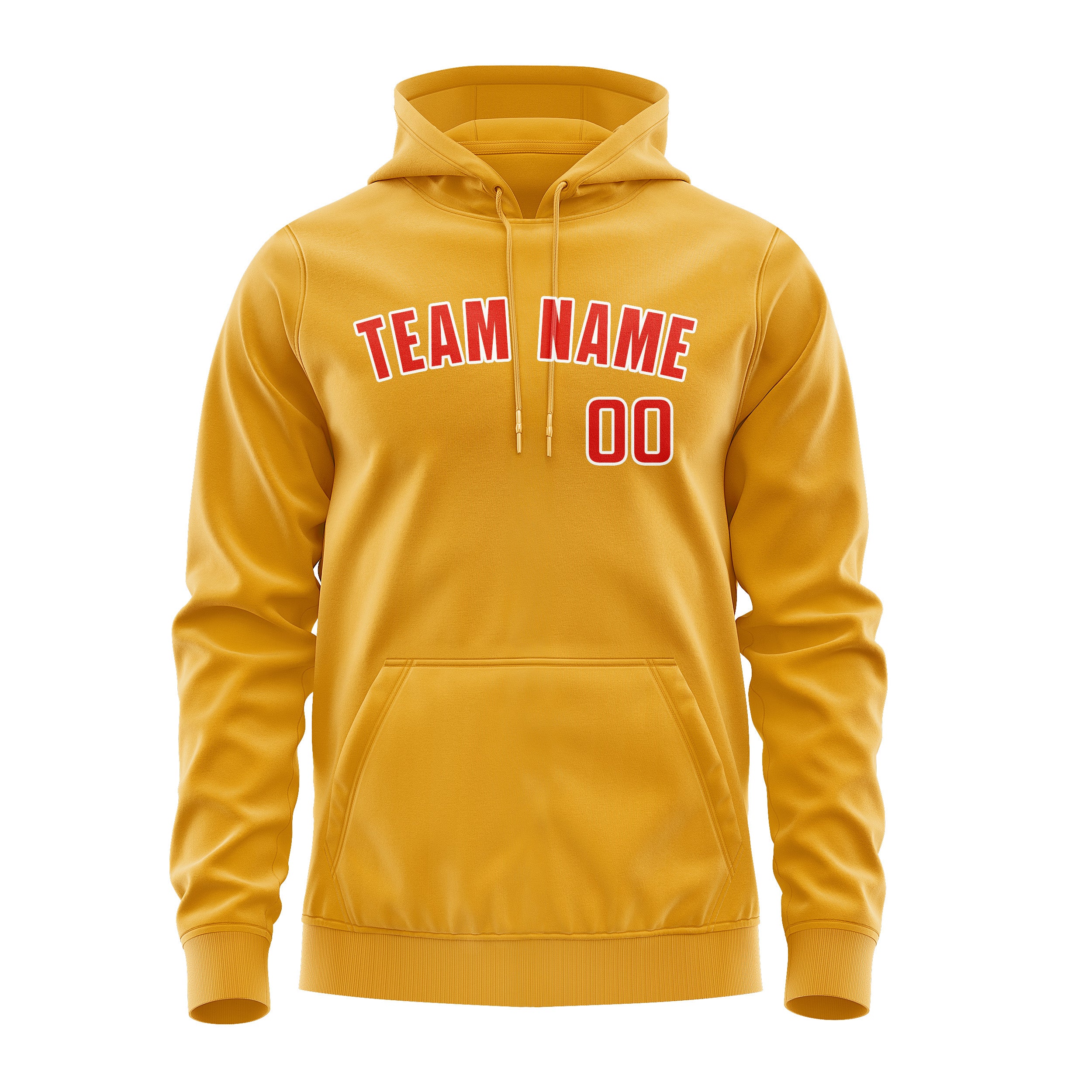 Maßgeschneidertes Gelb Orangerot Hoodie