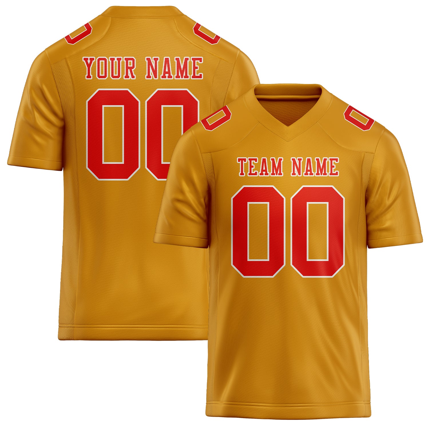 Maßgeschneidertes Professionelles Gelb Orangerot Rugbytrikot