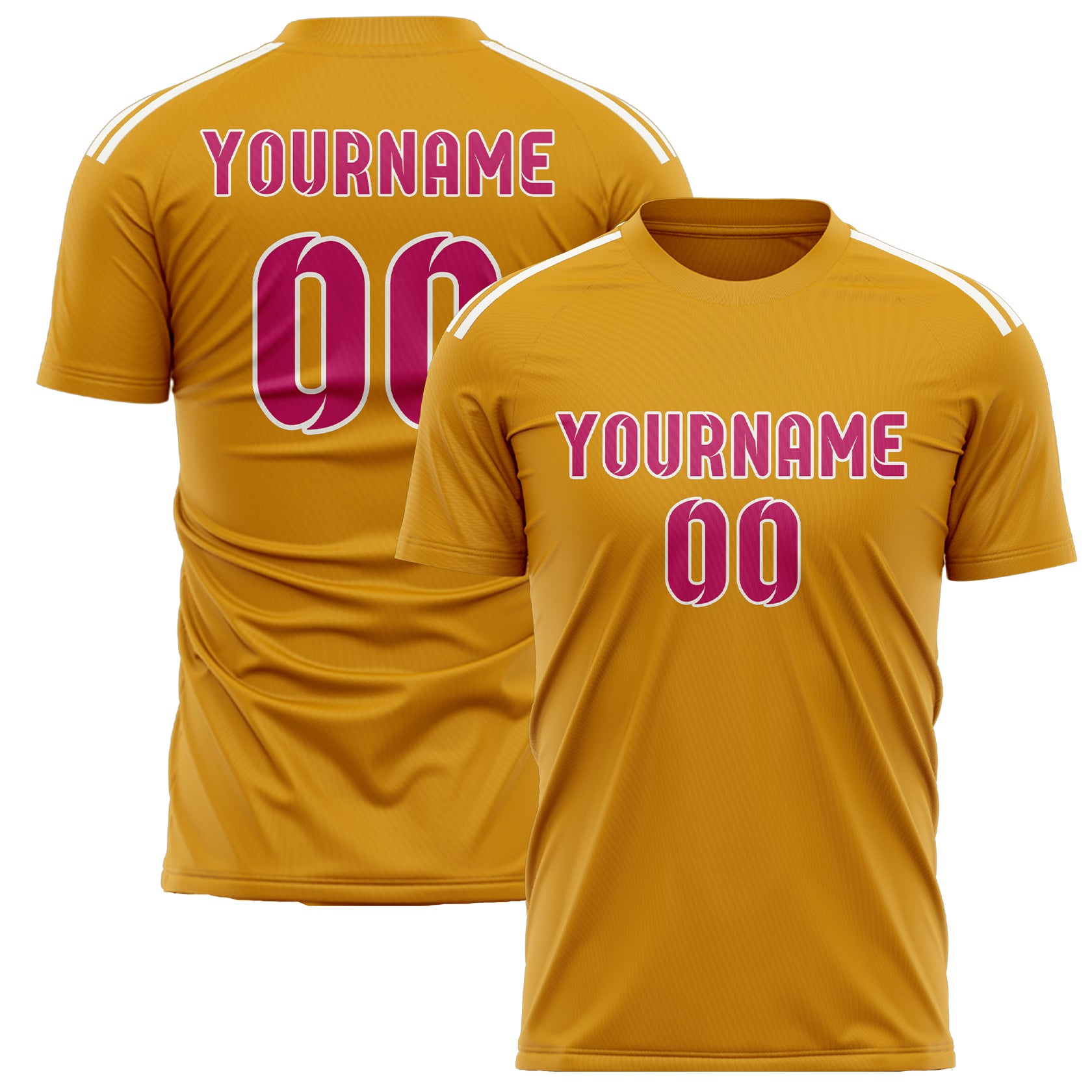 Benutzerdefiniertes Professionelles Gelb Rosarot Fußballtrikot