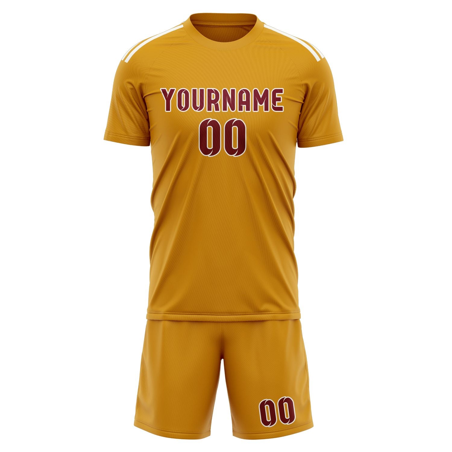 Maßgeschneidertes Professionelles Gelb Karmesinrot Fußballtrikot-Set