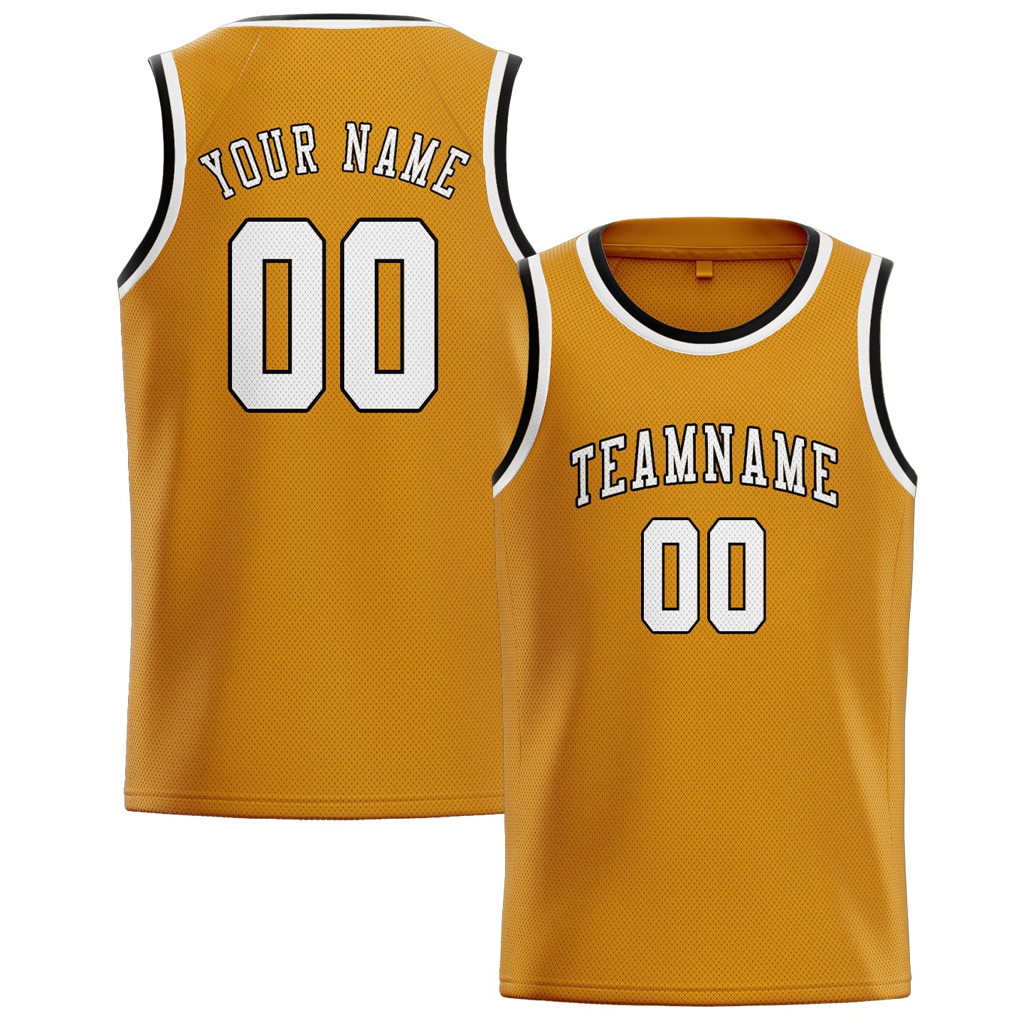 Benutzerdefiniertes Professionelles Gelb Weiß Basketballtrikot