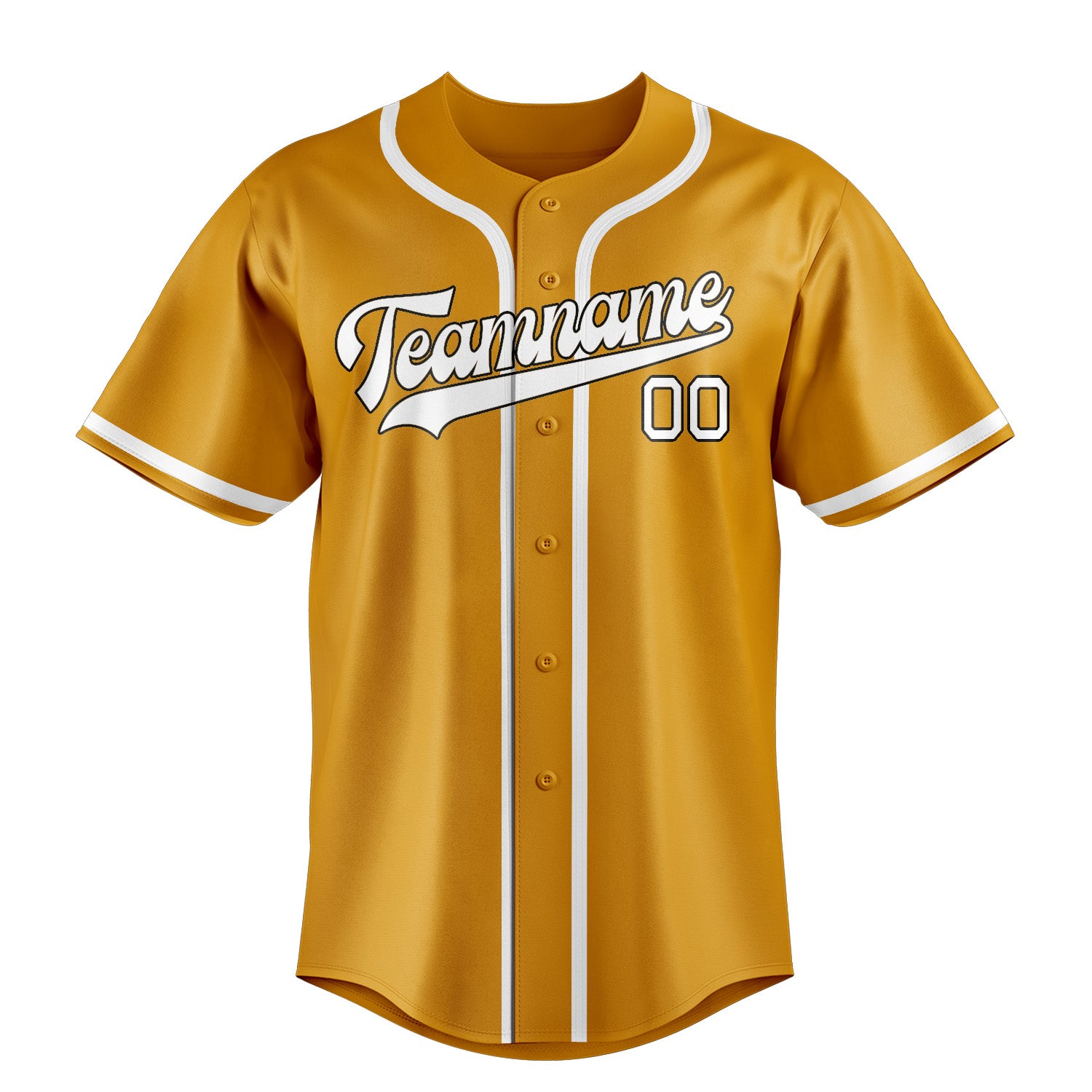 Benutzerdefiniertes Professionelles Gelb Weiß Baseballtrikot
