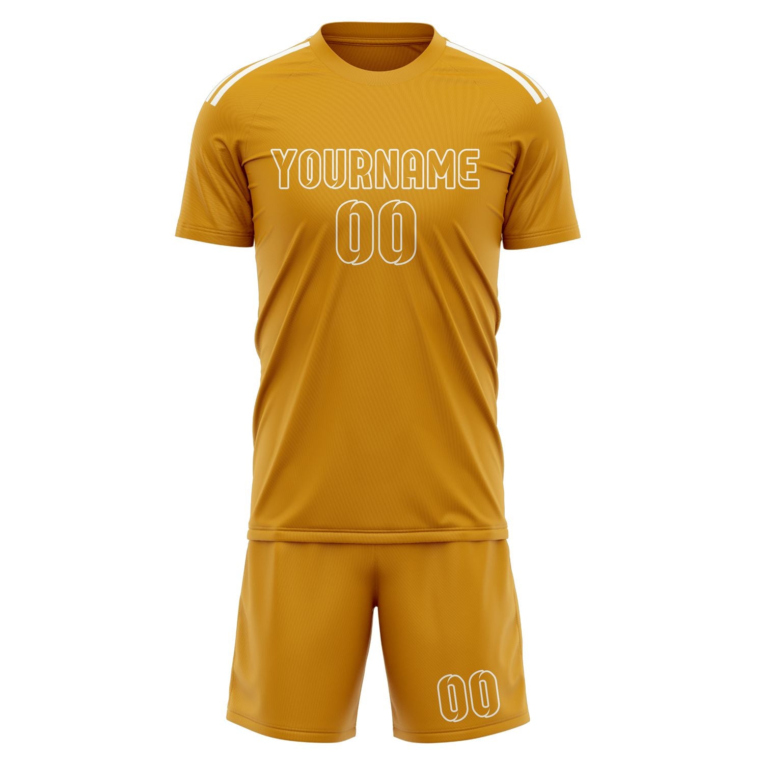 Maßgeschneidertes Professionelles Gelb Gelb Fußballtrikot-Set