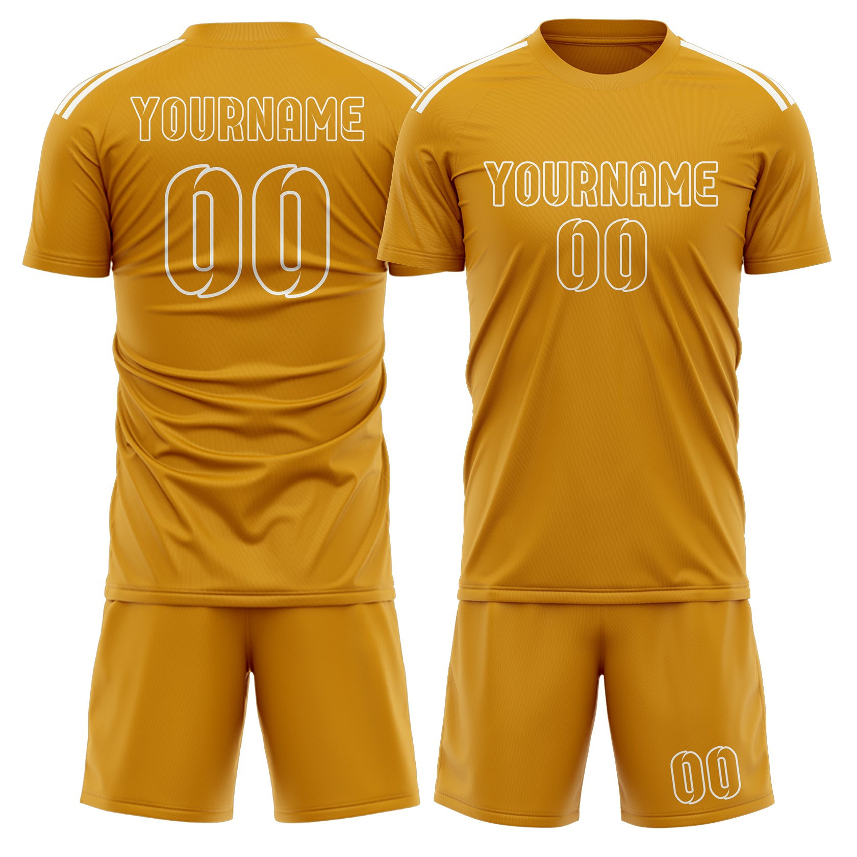 Maßgeschneidertes Professionelles Gelb Gelb Fußballtrikot-Set