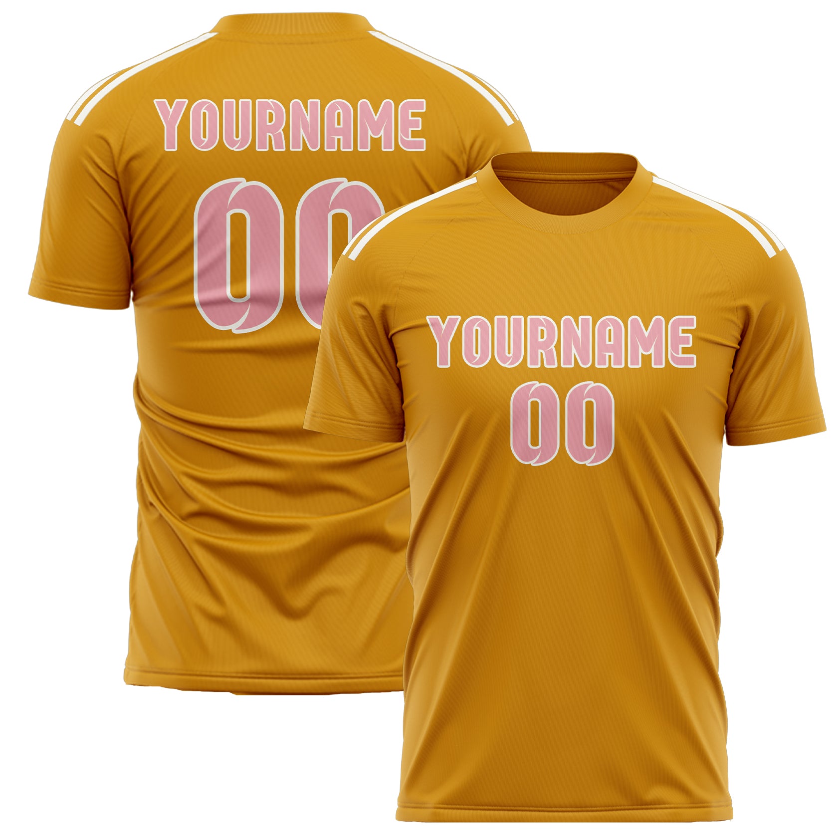 Benutzerdefiniertes Professionelles Gelb Rosa Fußballtrikot