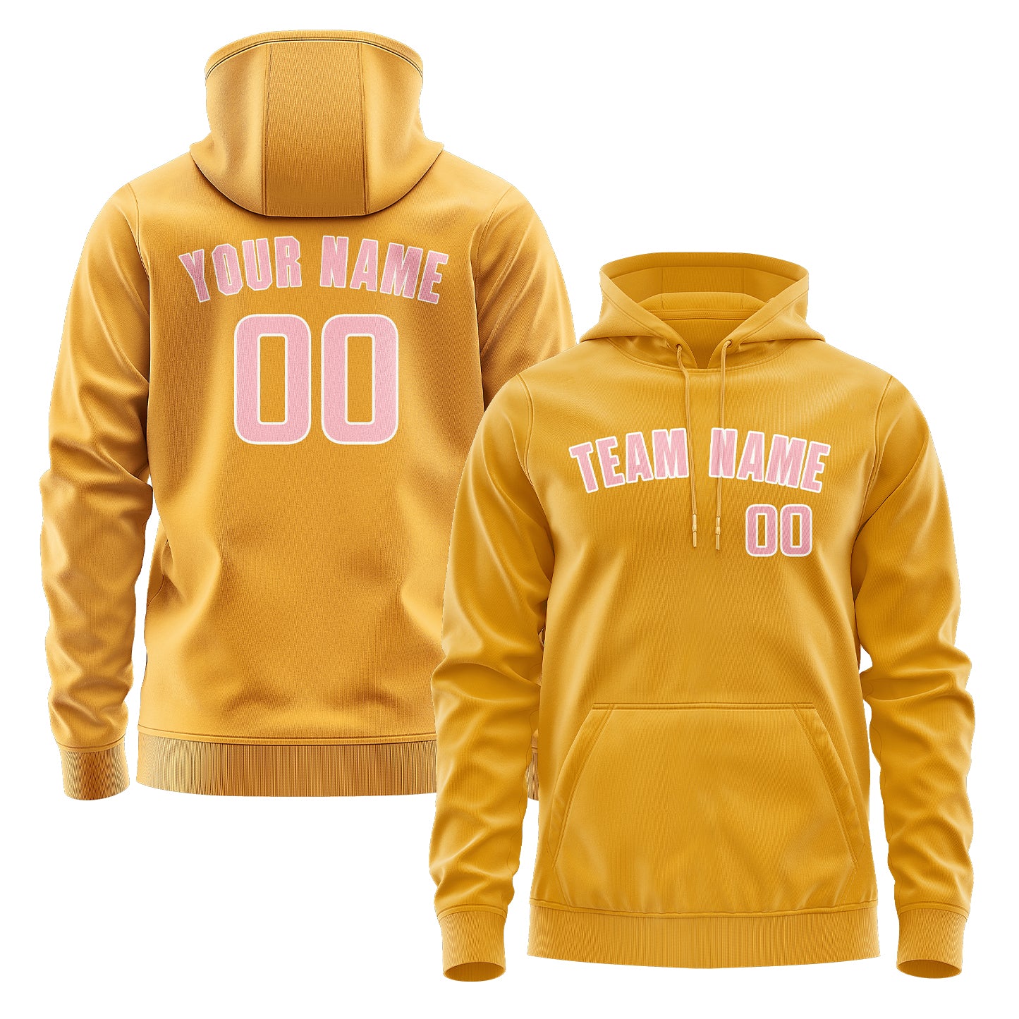 Maßgeschneidertes Gelb Rosa Hoodie