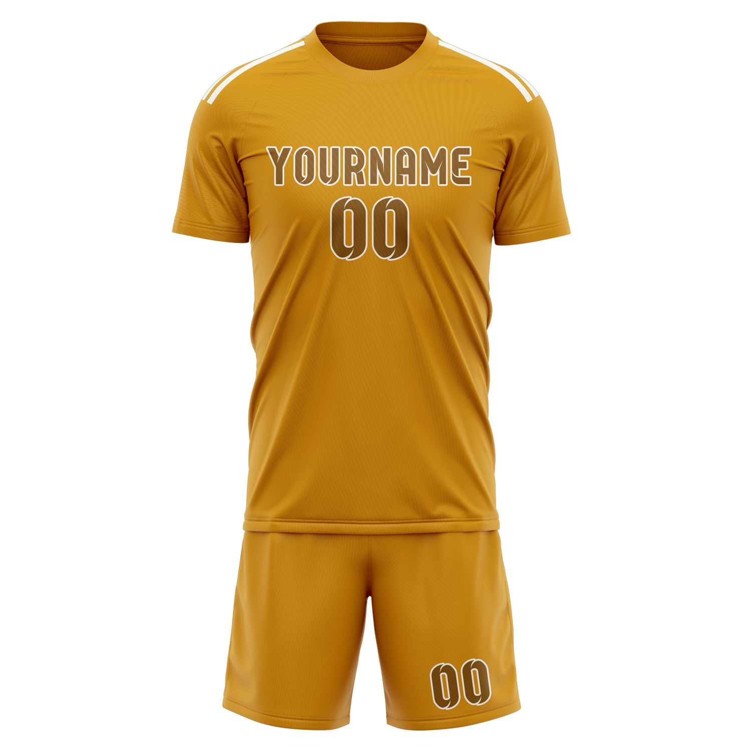Maßgeschneidertes Professionelles Gelb Khaki Fußballtrikot-Set