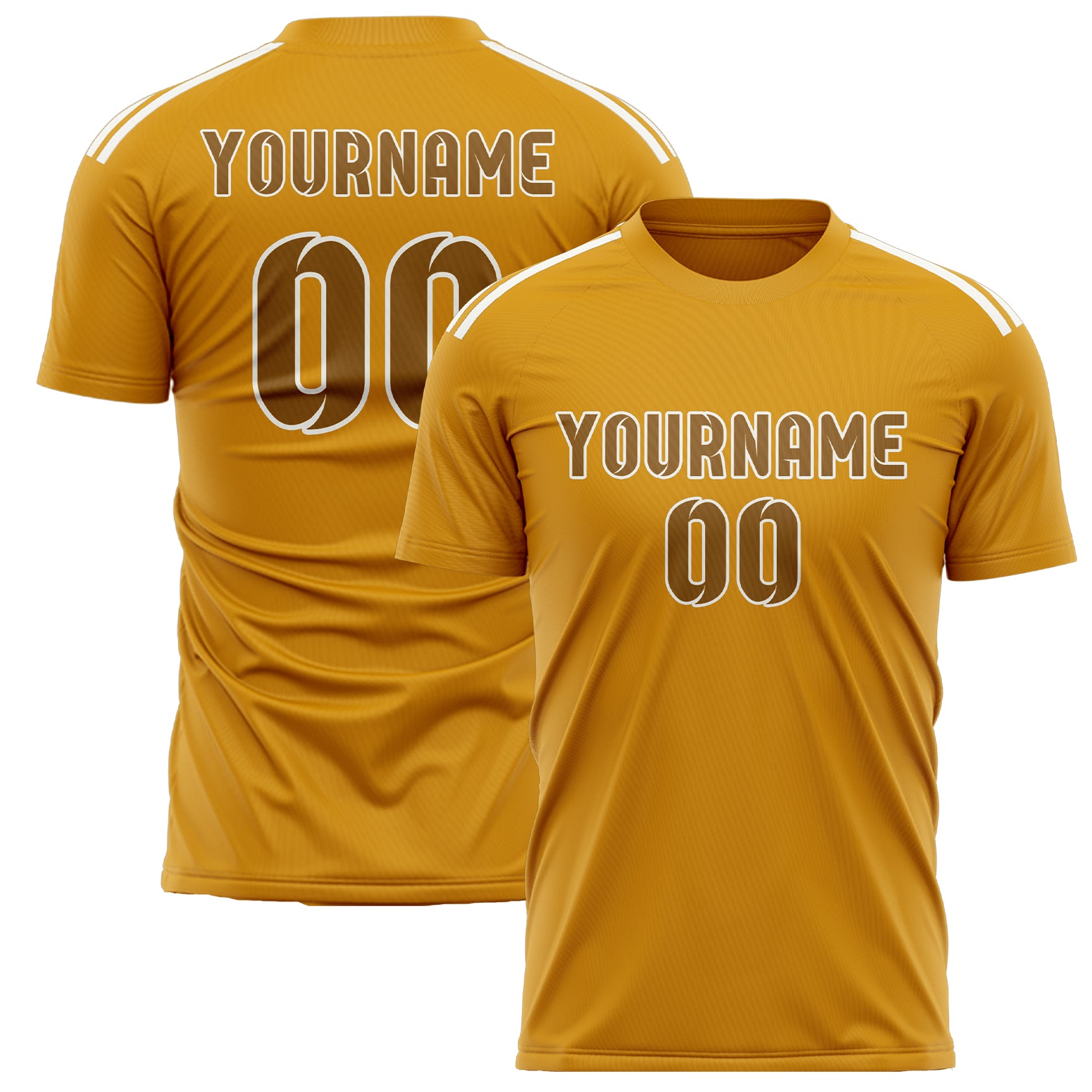 Benutzerdefiniertes Professionelles Gelb Khaki Fußballtrikot