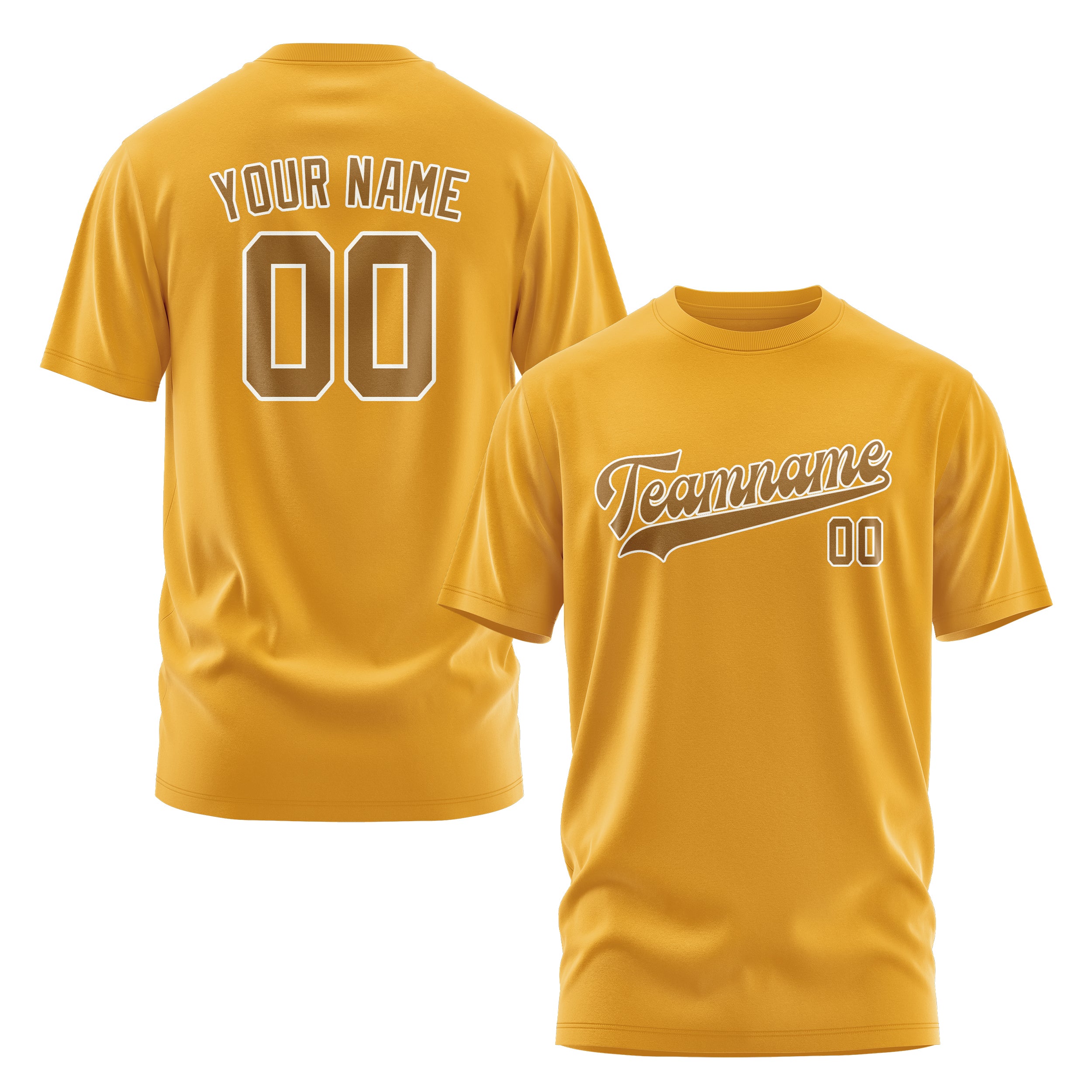 Maßgeschneidertes Gelb Khaki T-Shirt