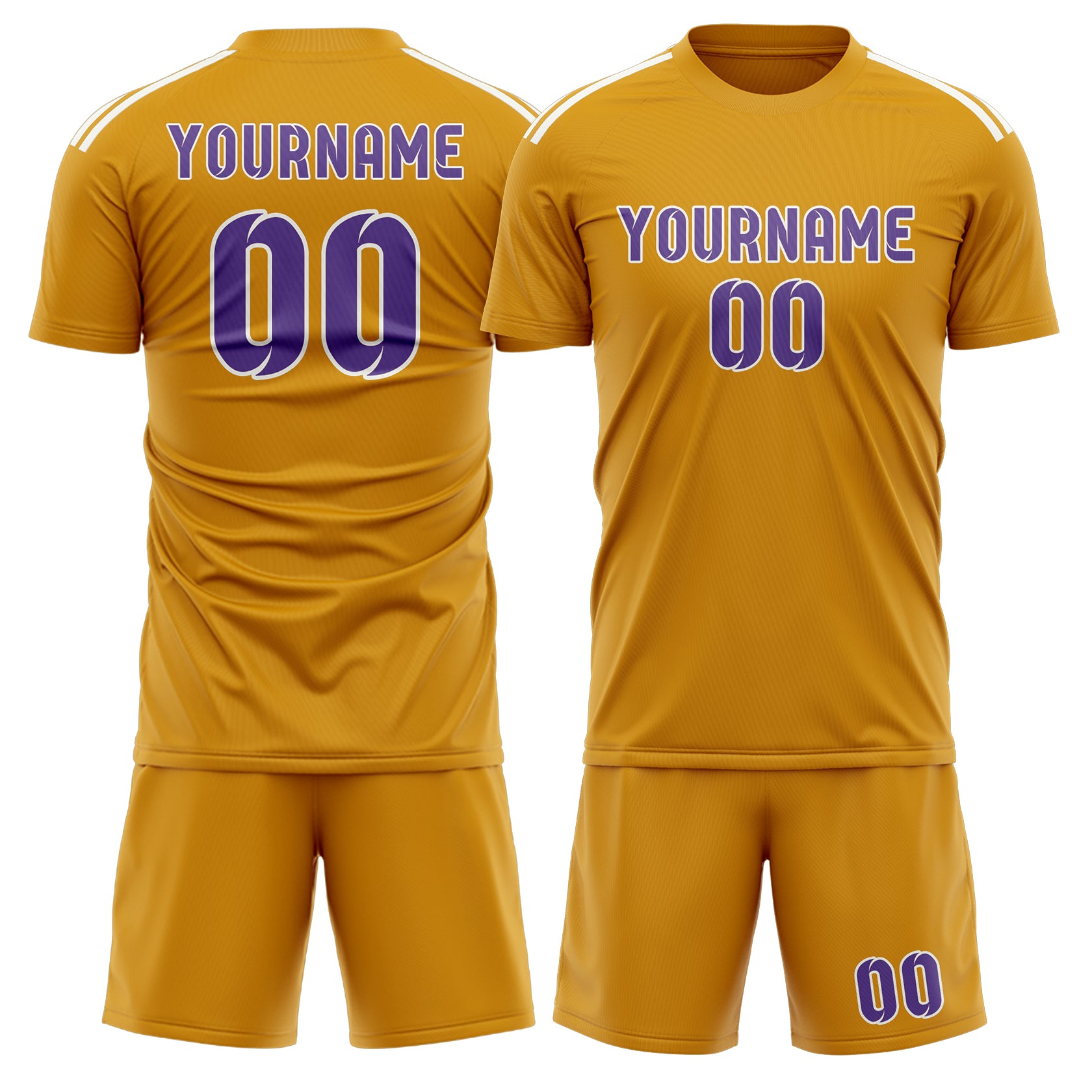 Maßgeschneidertes Professionelles Gelb Lavendel Fußballtrikot-Set