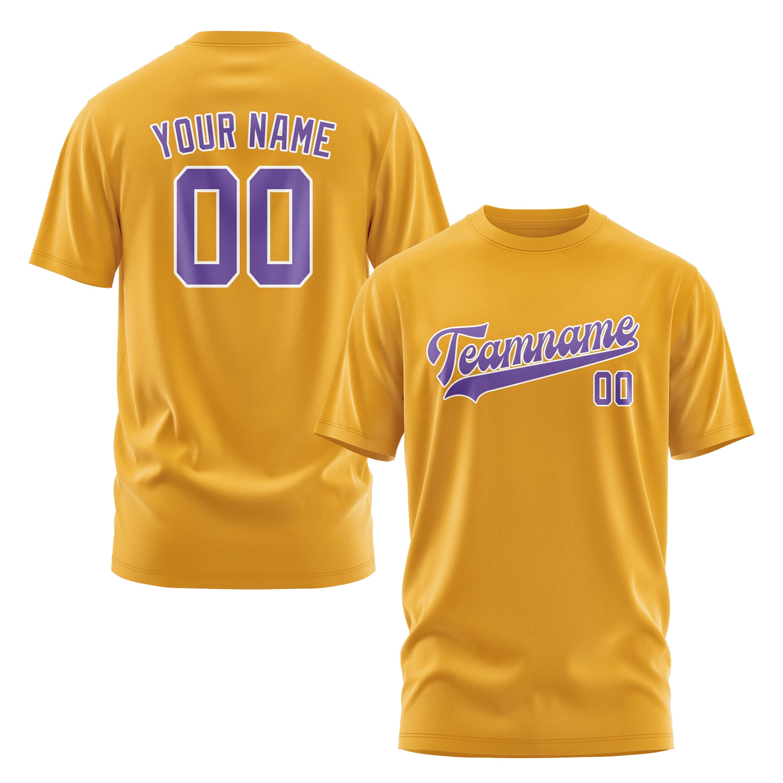 Maßgeschneidertes Gelb Lavendel T-Shirt