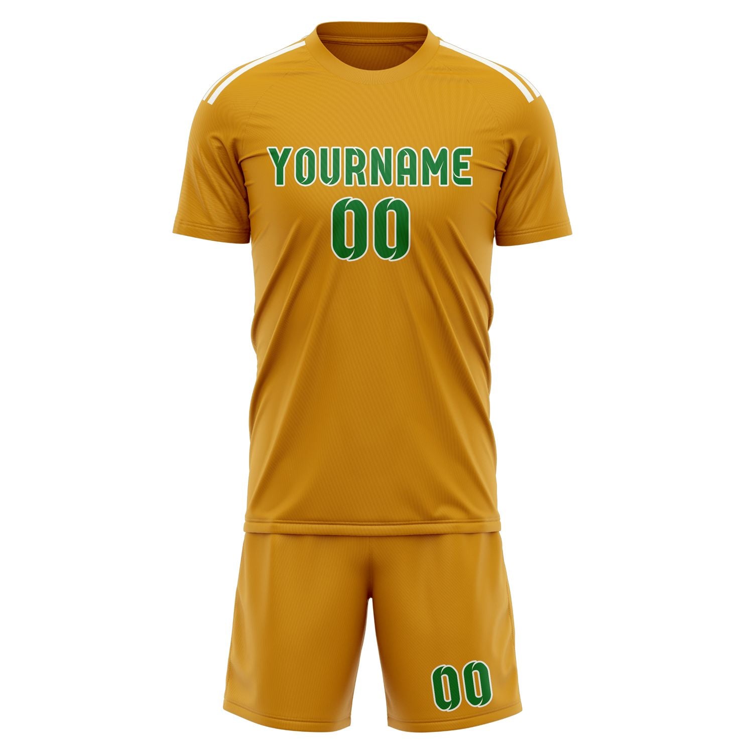 Maßgeschneidertes Professionelles Gelb Smaragdgrün Fußballtrikot-Set