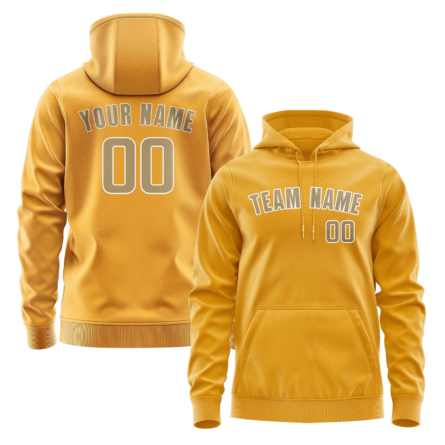 Maßgeschneidertes Gelb Hellkhaki Hoodie