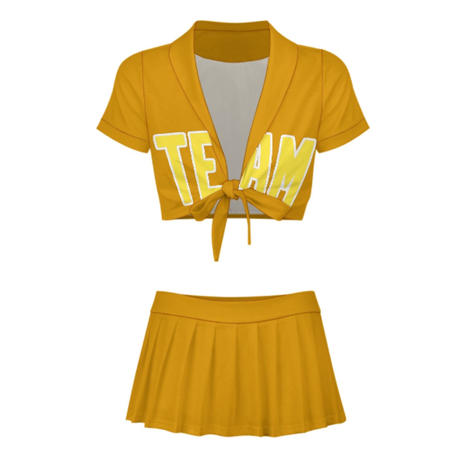 Maßgeschneidertes Gelb Blassgelb Cheerleader Outfit Set