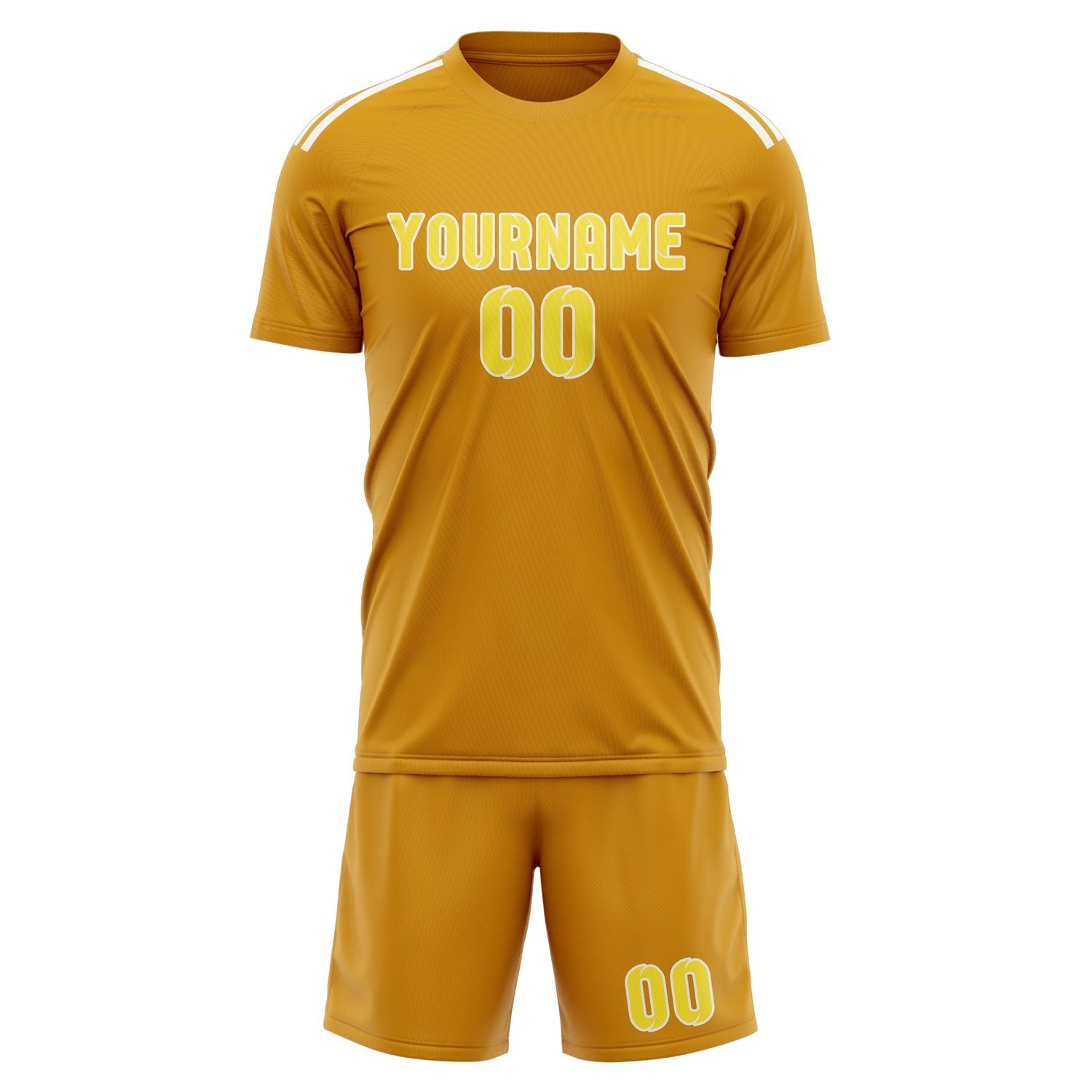Maßgeschneidertes Professionelles Gelb Blassgelb Fußballtrikot-Set