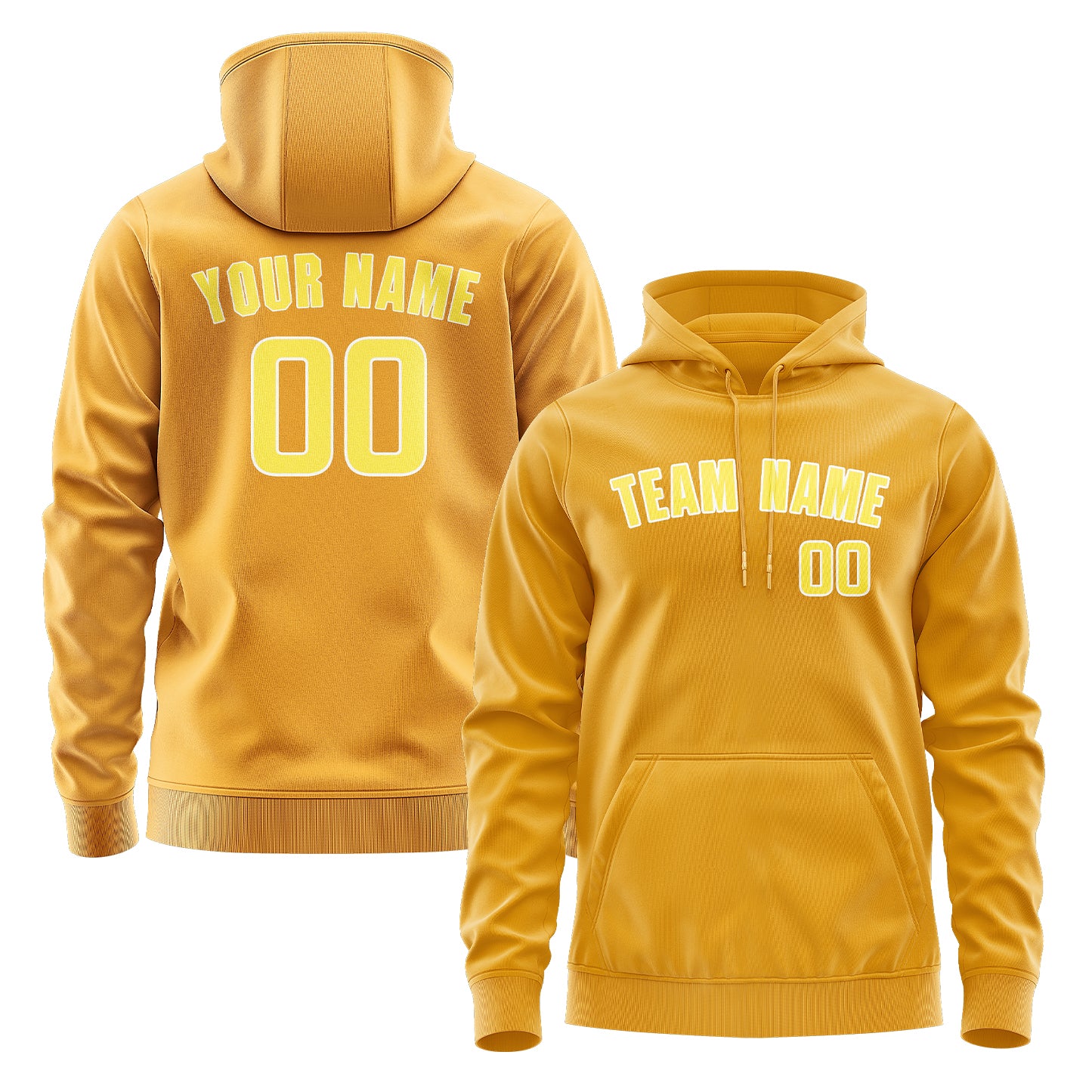 Maßgeschneidertes Gelb Blassgelb Hoodie