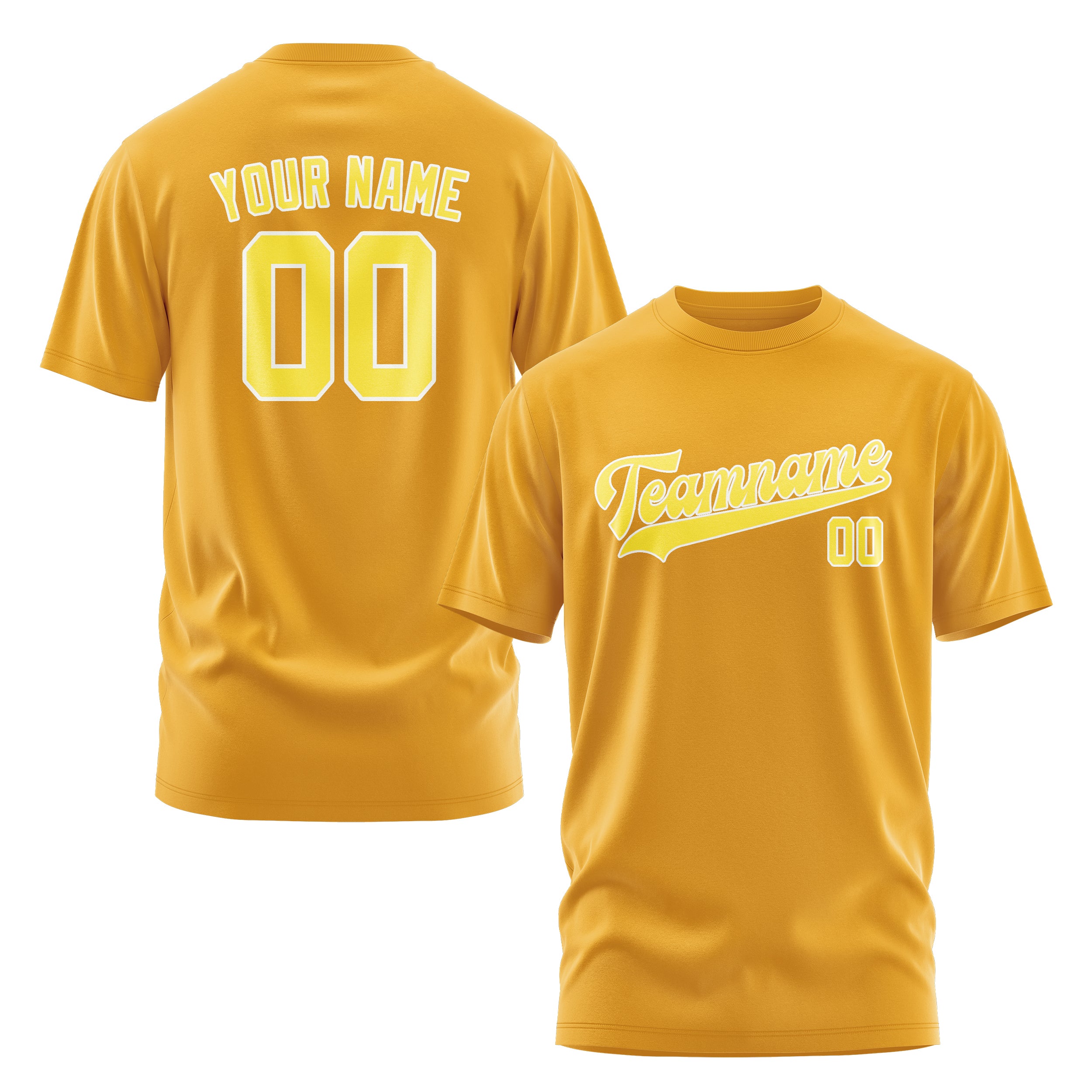 Maßgeschneidertes Gelb Blassgelb T-Shirt