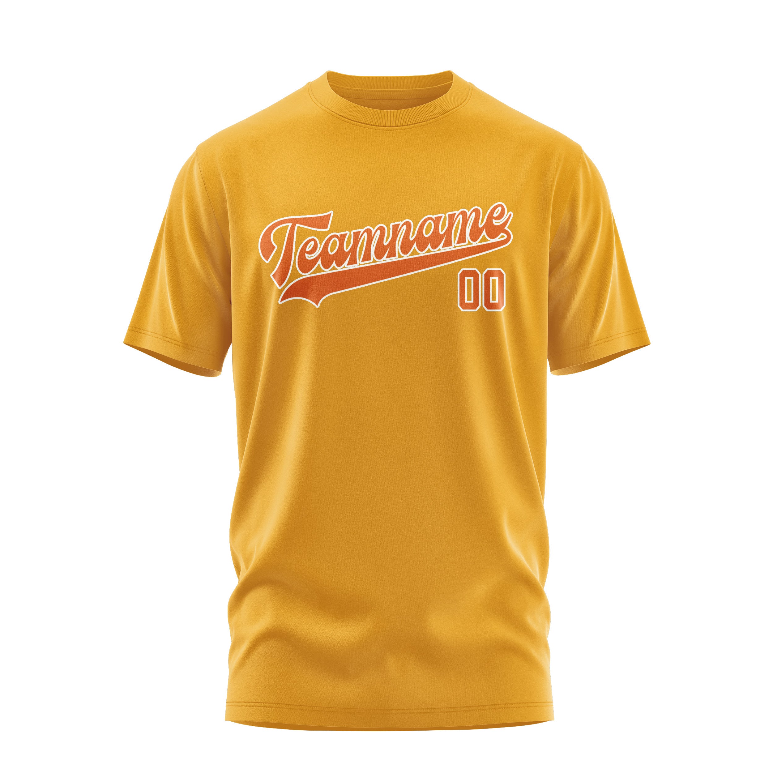 Maßgeschneidertes Gelb Orange T-Shirt