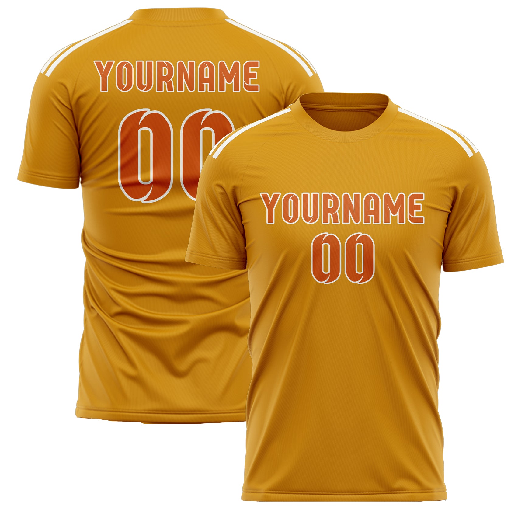 Benutzerdefiniertes Professionelles Gelb Orange Fußballtrikot