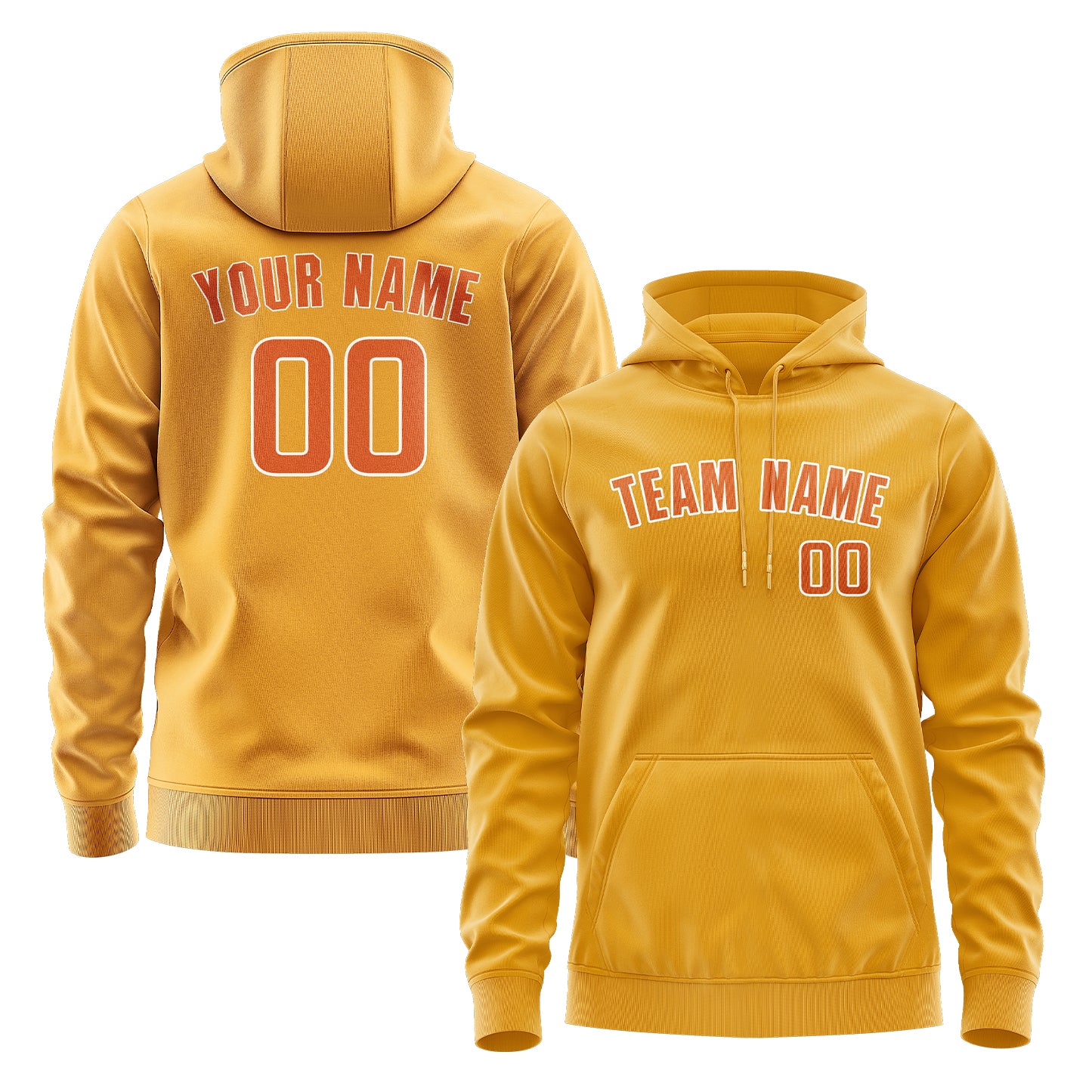 Maßgeschneidertes Gelb Orange Hoodie