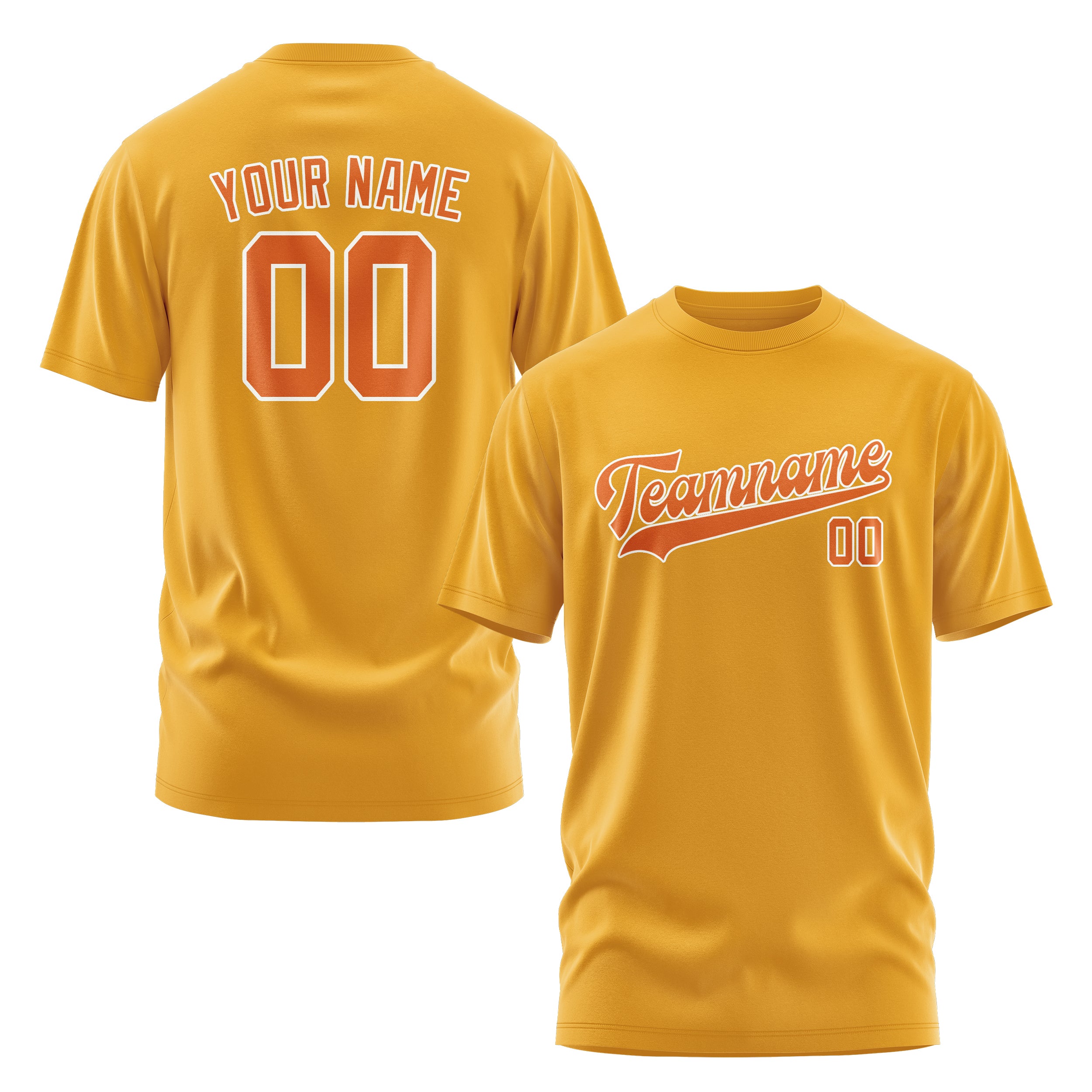 Maßgeschneidertes Gelb Orange T-Shirt