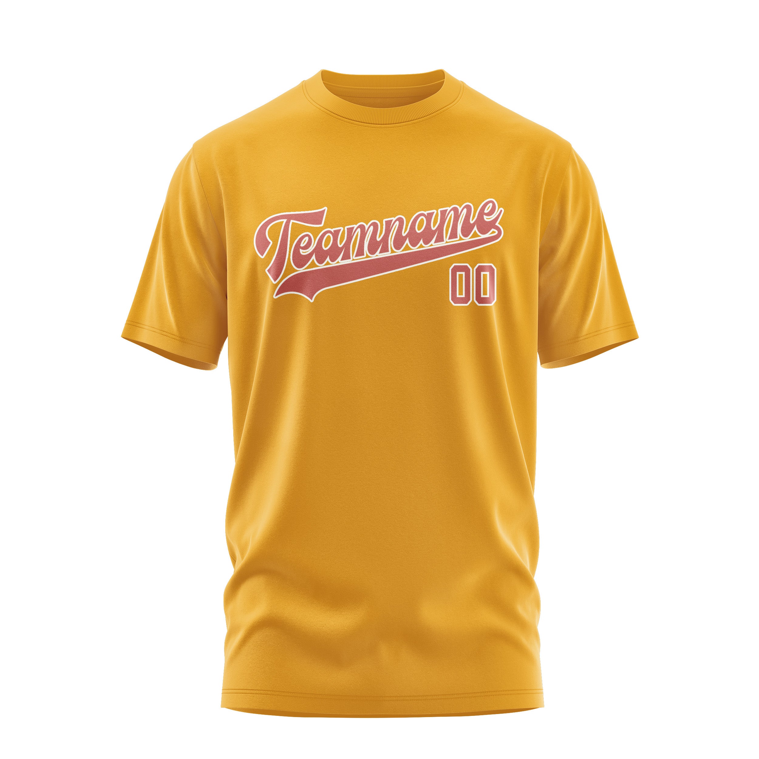 Maßgeschneidertes Gelb Kupferrose T-Shirt