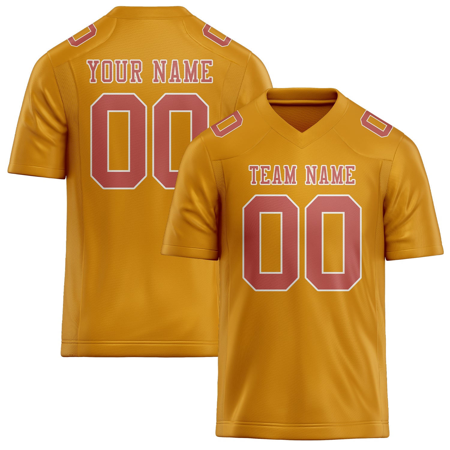 Maßgeschneidertes Professionelles Gelb Kupferrose Rugbytrikot