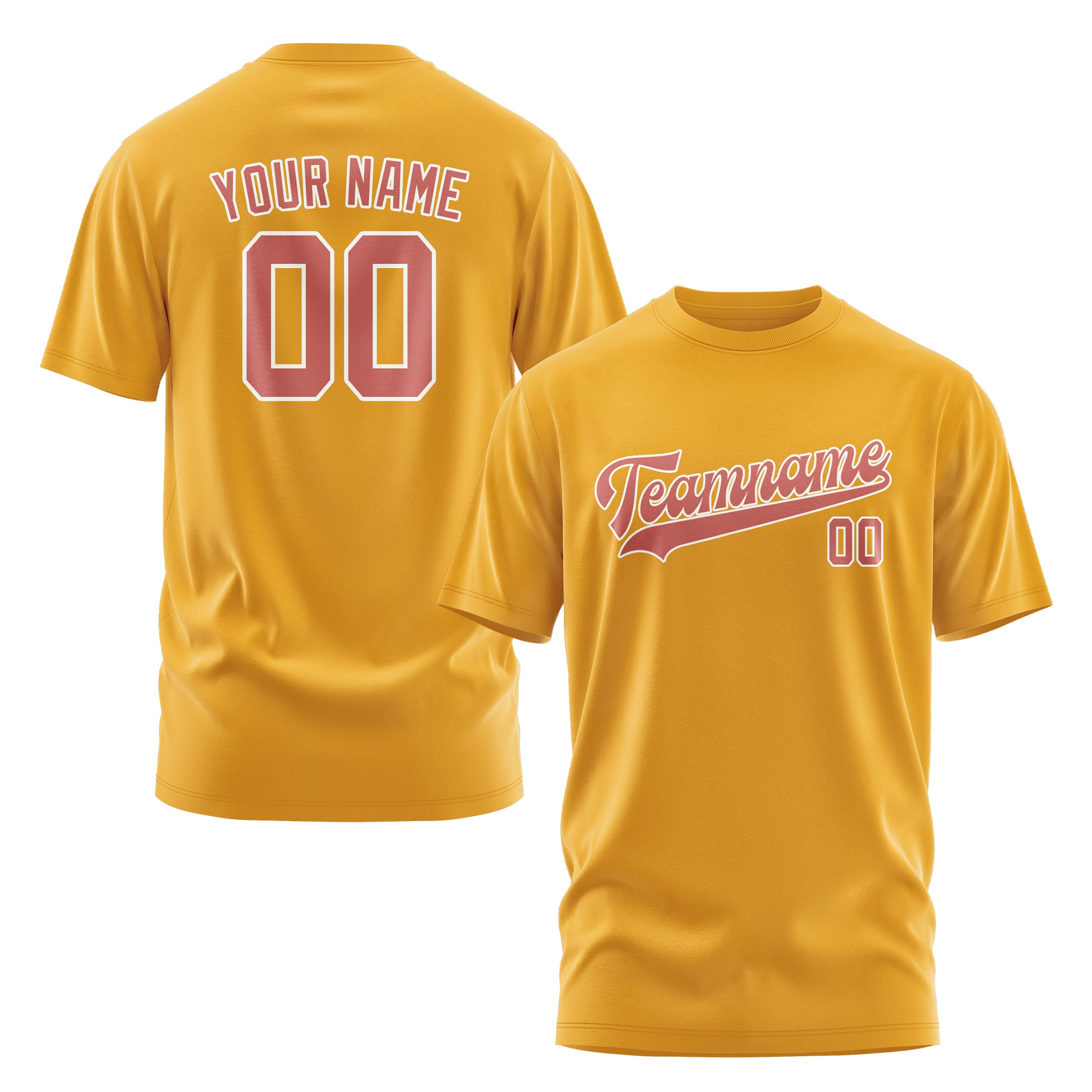 Maßgeschneidertes Gelb Kupferrose T-Shirt