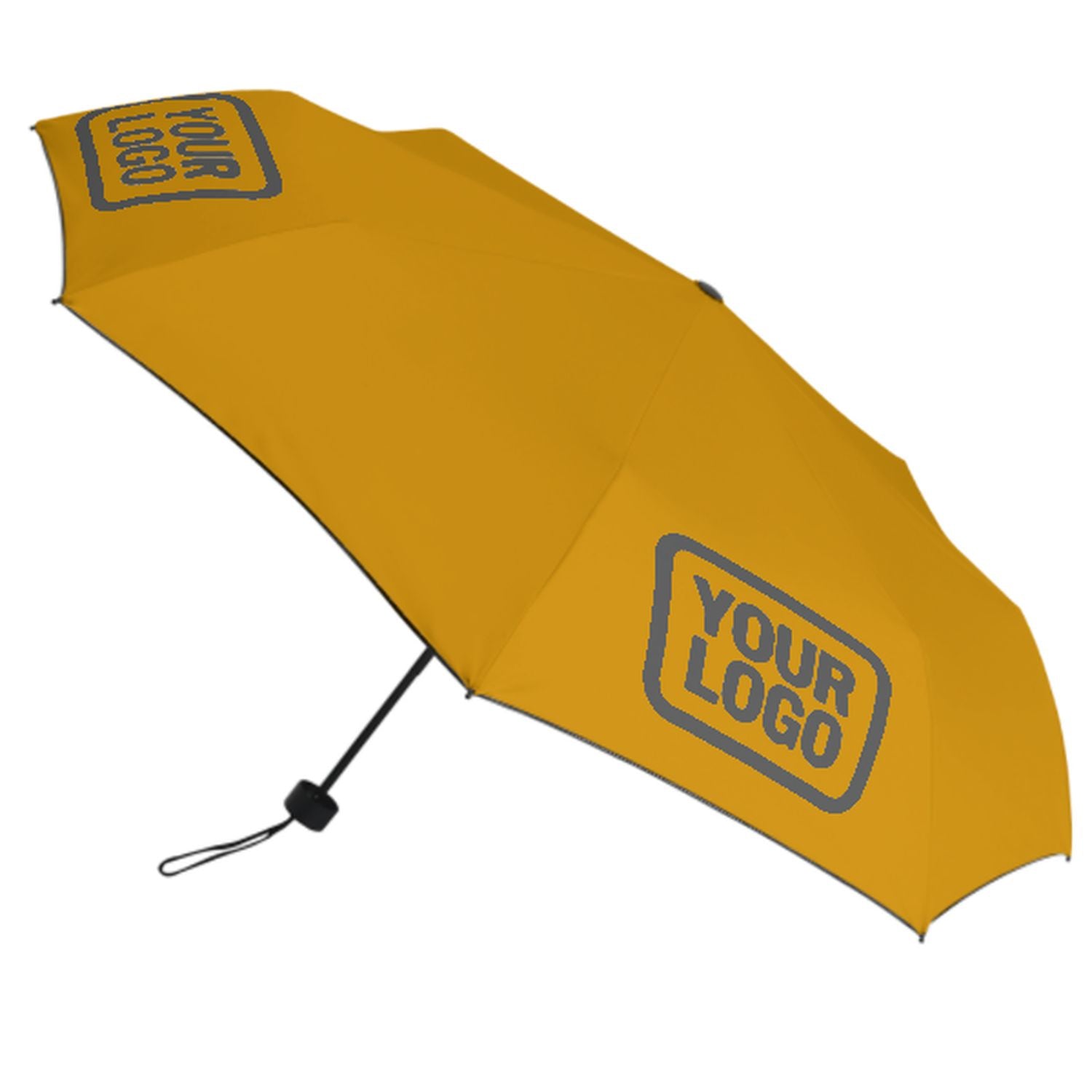 Maßgeschneidertes Gelb Dunkelgrau Automatik-Regenschirm